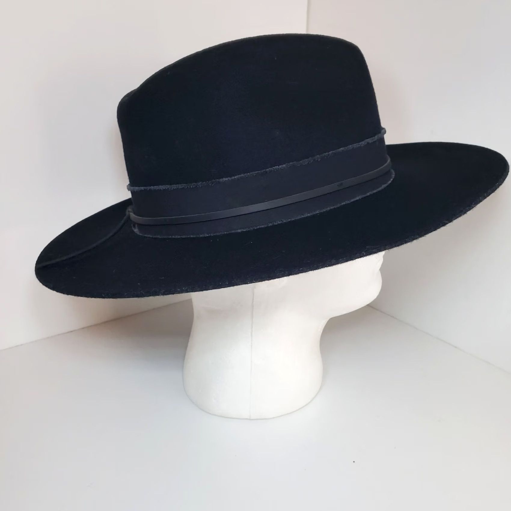 Vintage VINTAGE American Hat Makers Black Western Cowboy Hat Wool Felt Wide Brim M Adult Men Cap Rancher USA Rodeo Size ONE SIZE - 6 Thumbnail