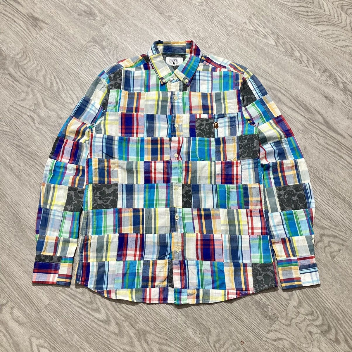 Bape OG Bape A Bathing Ape Camo Patchwork Long Slevee Shirt Size US S / EU 44-46 / 1 - 1 Thumbnail