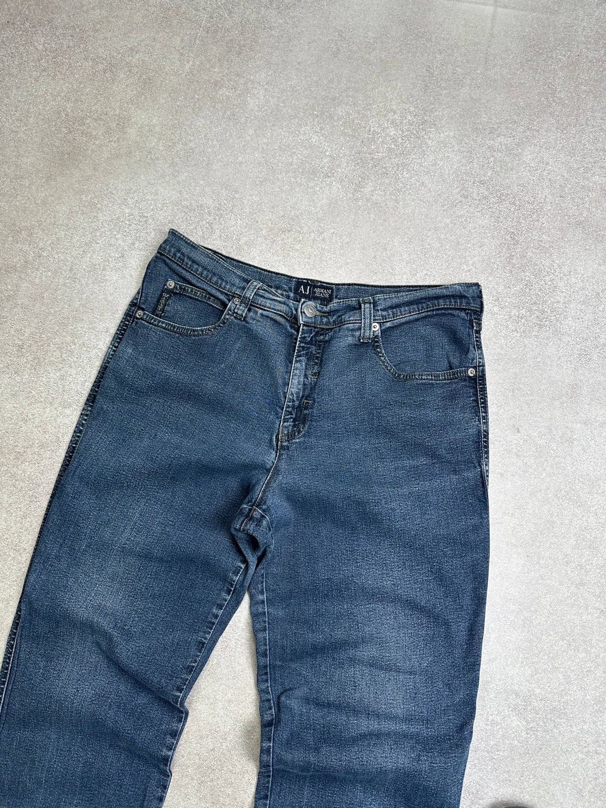 Armani Vintage Armani Metal Logo Baggy Relaxed Jeans Pants 33 Size US 33 - 6 Thumbnail