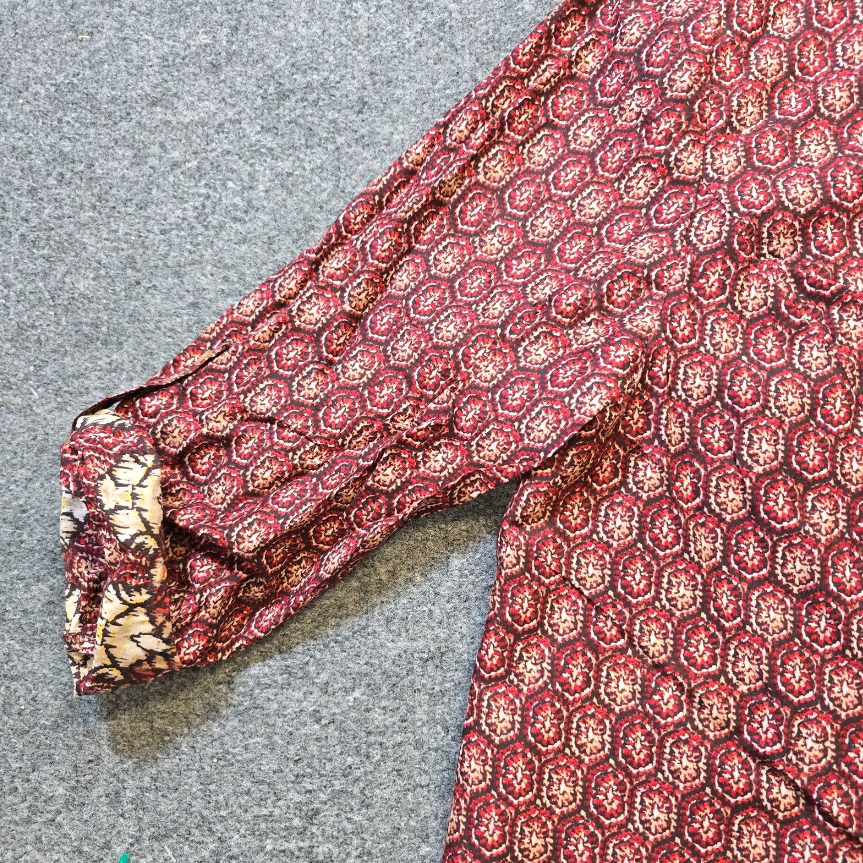 Vintage Catherine's Beaded Round Neck Button Blouse Women 1X Brown Orange Casual Career Geometric Pattern Size XL / US 12-14 / IT 48-50 - 4 Thumbnail