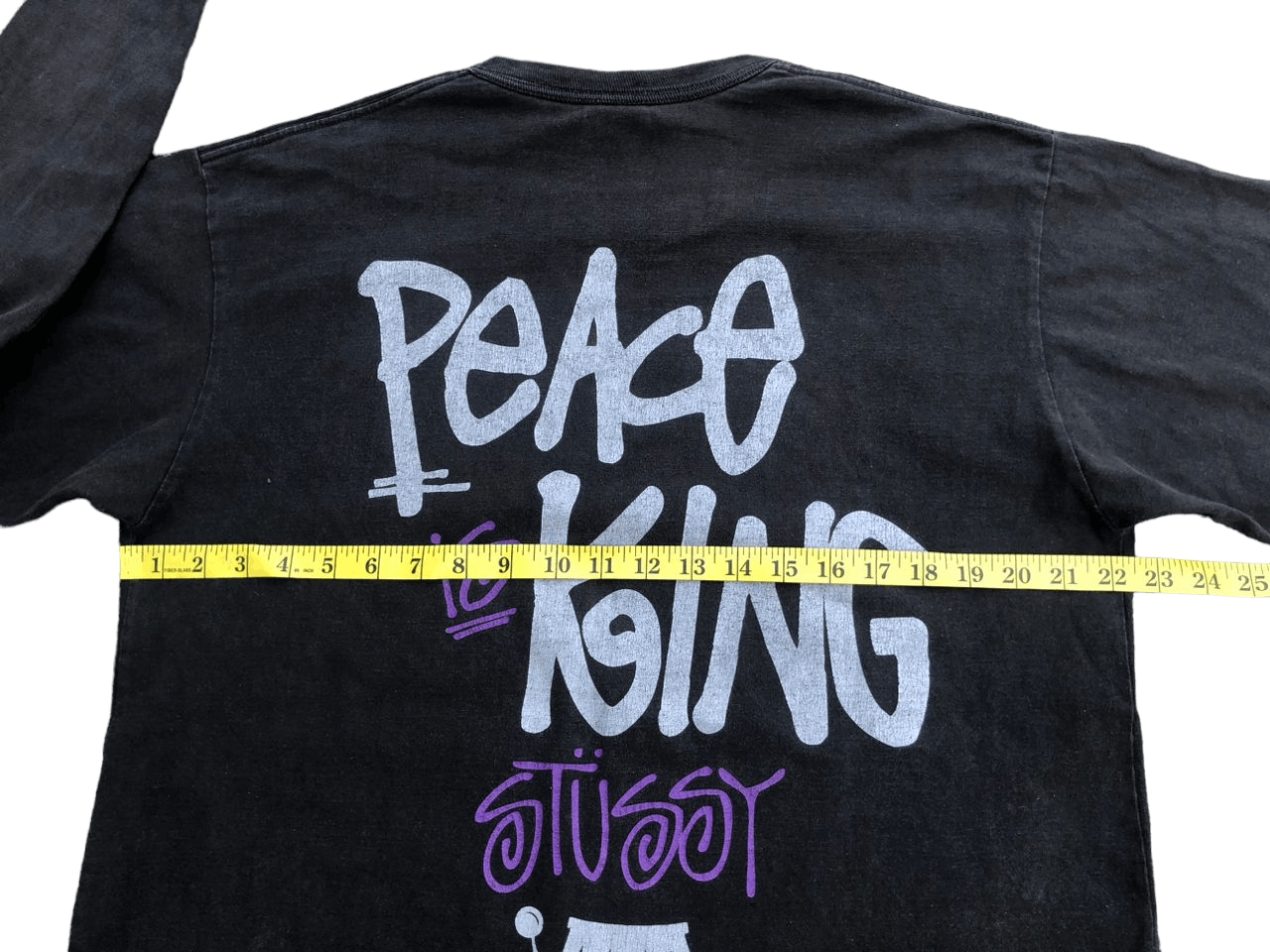 Stussy Vintage Y2K Stussy Peace Is King Long Sleeve Tee Sunfaded Size US XL / EU 56 / 4 - 23 Thumbnail