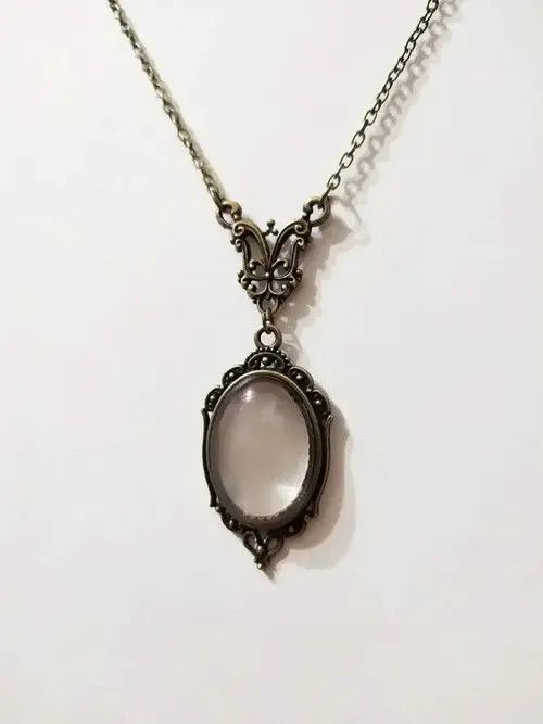 Jewelry × Other Vintage Transparent Glass Pendant Necklace Size ONE SIZE - 3 Thumbnail