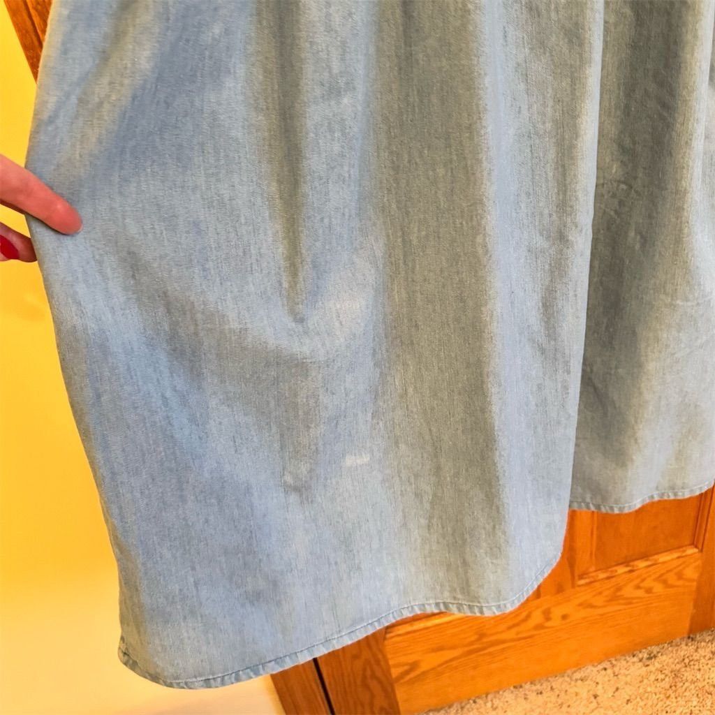 Other FADS Vintage Blue Denim Embroidered Collar Long Sleeve Midi Size XL / US 12-14 / IT 48-50 - 9 Thumbnail