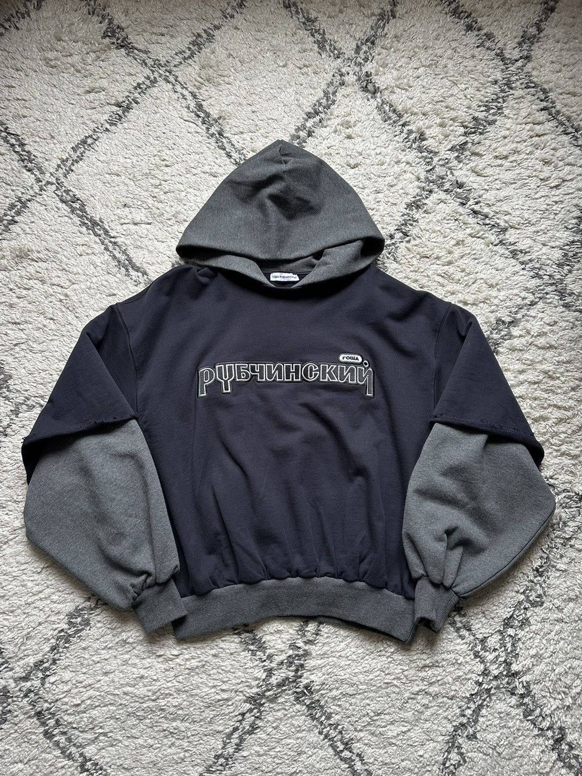 Gosha rubchinskiy combo embroidery hoodie