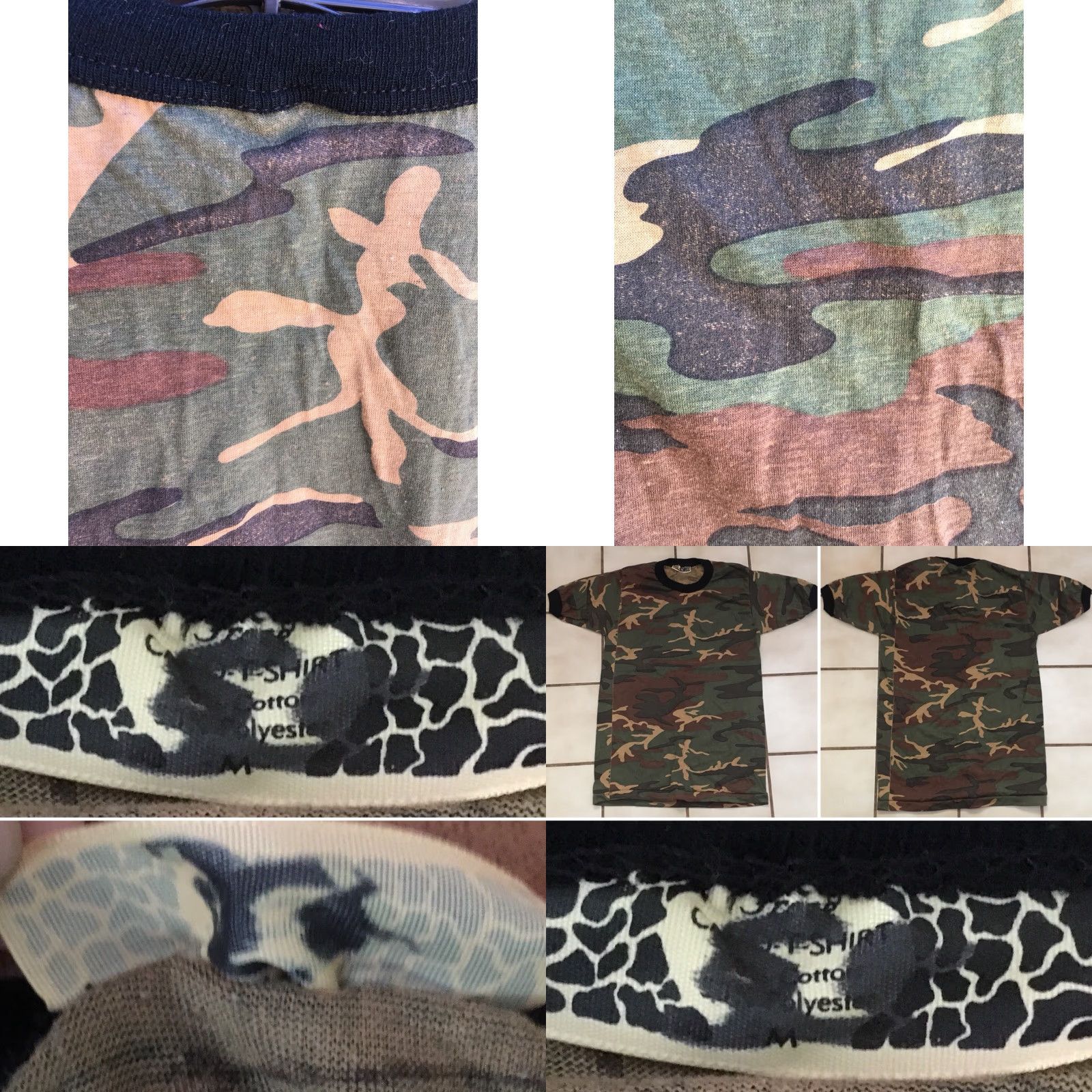 Vintage VINTAGE Camo T-Shirt Ringer Tee Cotton Polyester Size M Camouflage Shirt Men Size US M / EU 48-50 / 2 - 8 Thumbnail