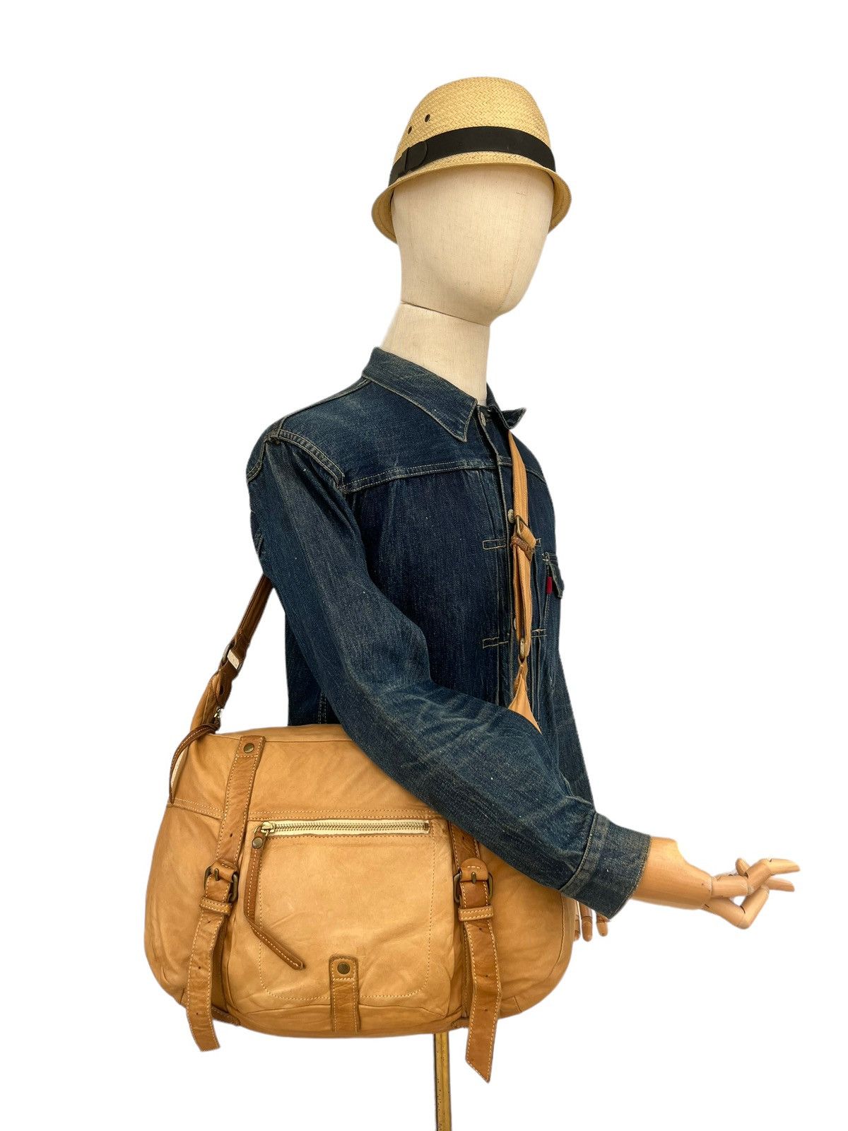image of Sazaby Japan Patina Leather Bag, Men's