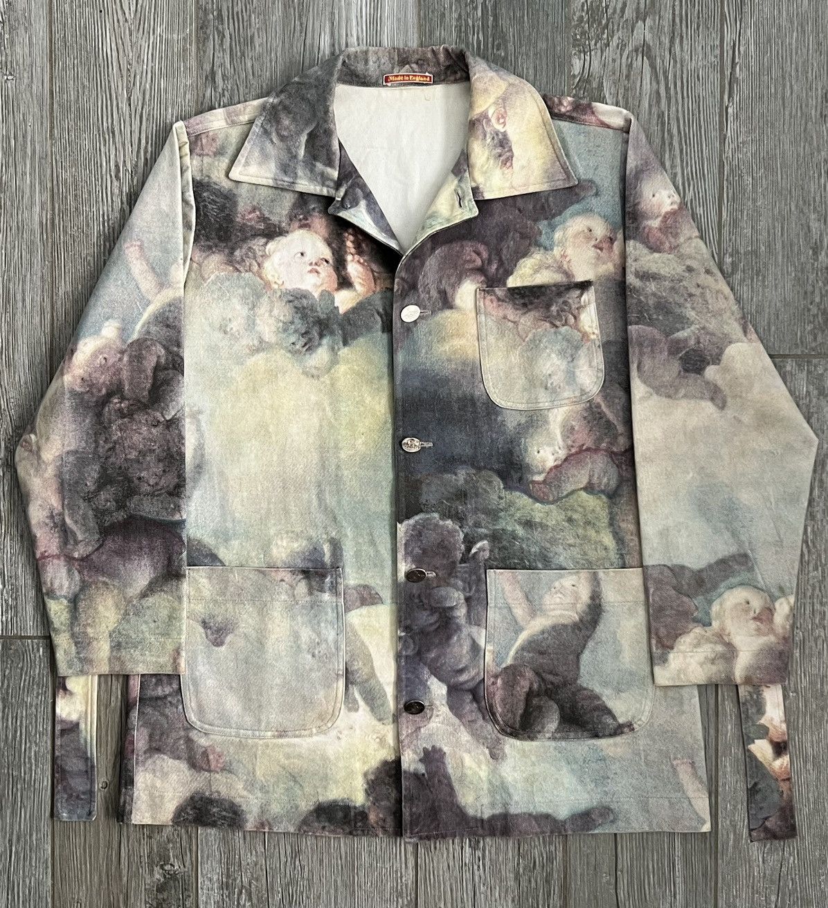 image of Aw1991 Vivienne Westwood Swarm Of Cupids Runway Trench Coat in Teal Blue, Men's (Size XL)