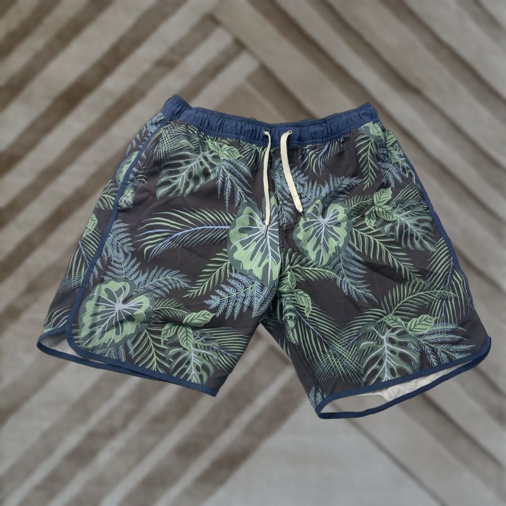 Vintage Fair Harbor Anchor 8" Lined Shorts Mens Medium Floral Print Green/Black Size US 31 - 1 Thumbnail