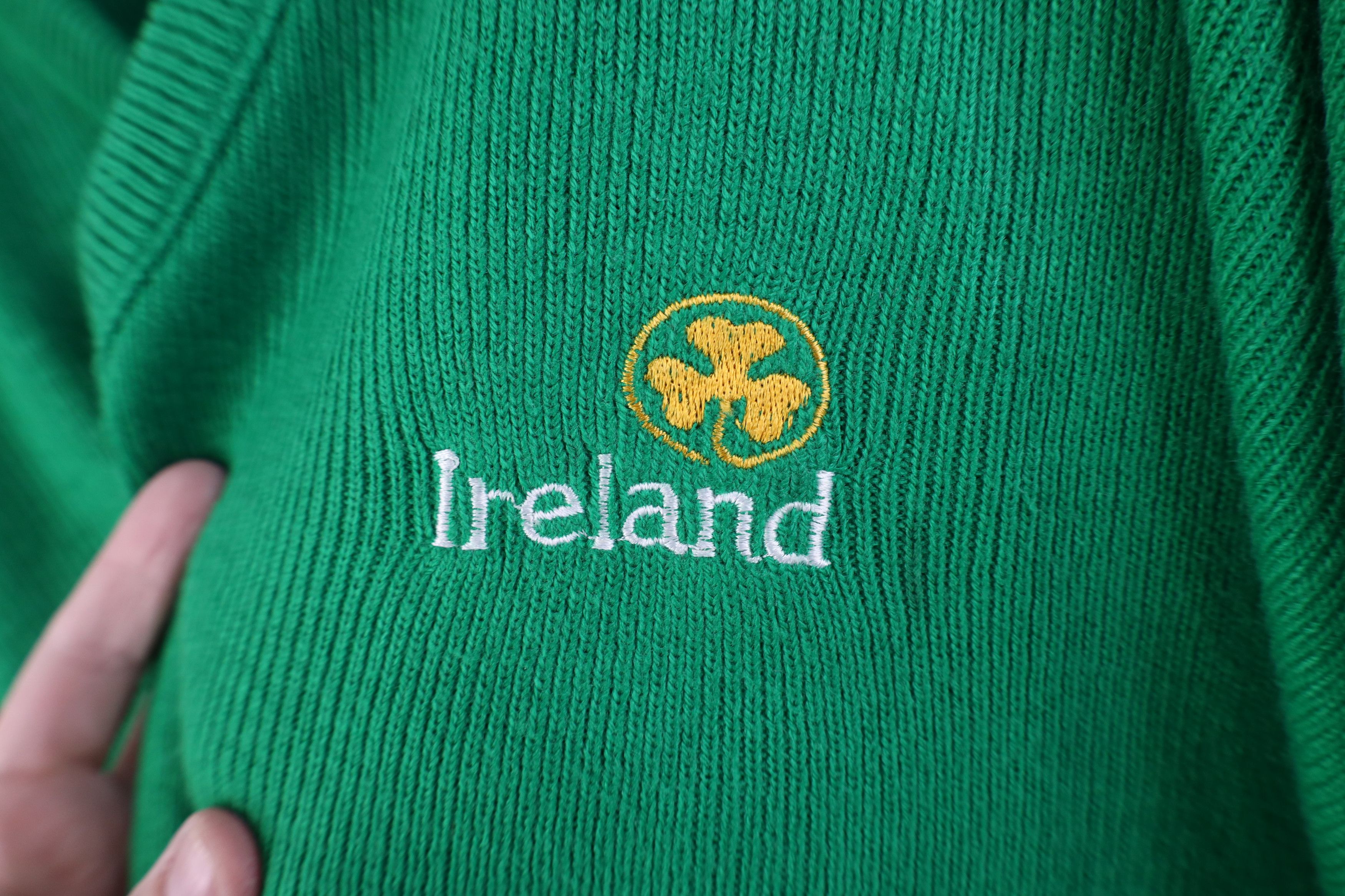 Vintage Vintage 90s Ireland Ribbed Knit V-Neck Sweater Kelly Green Size US XXL / EU 58 / 5 - 4 Thumbnail