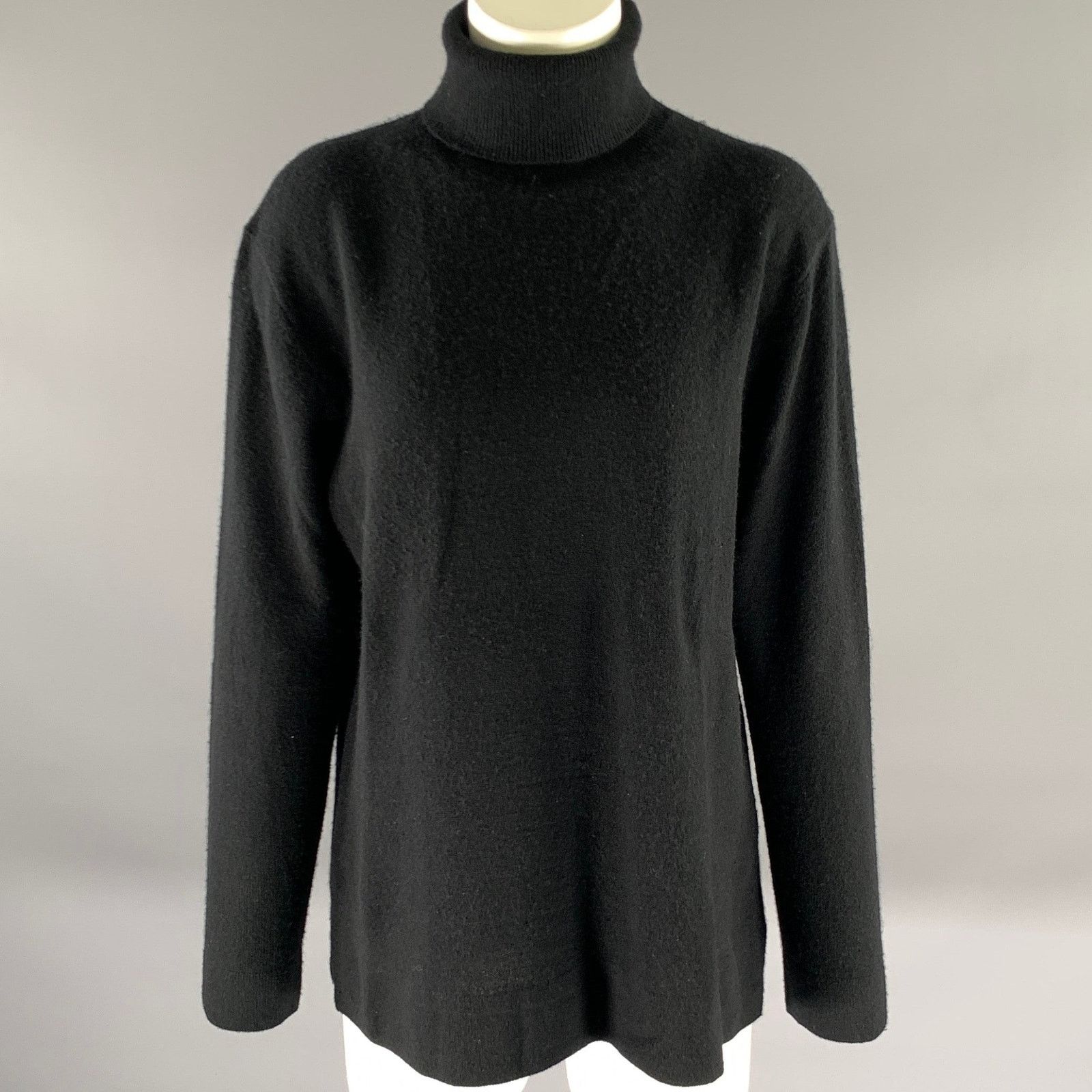 Neiman Marcus NEIMAN MARCUS Size XL Black Cashmere Turtleneck Sweater Size XL / US 12-14 / IT 48-50 - 1 Thumbnail