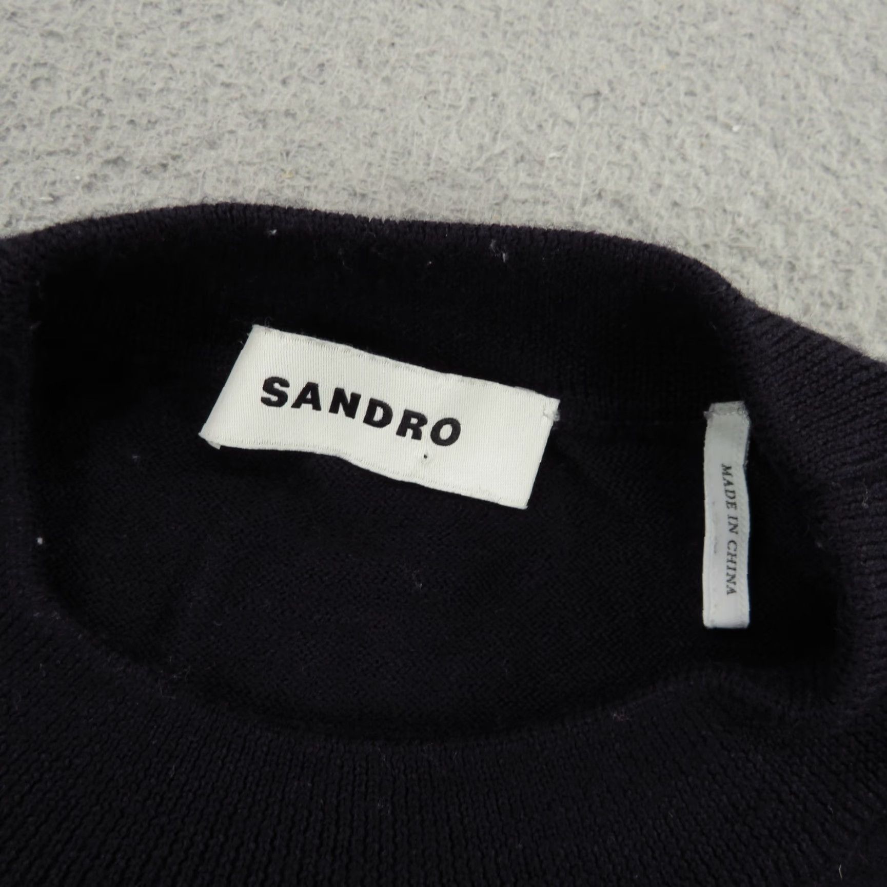 Sandro Sandro Paris Sweater Womens Small Dark Navy Wool Pullover Long Sleeve Jumper Size S / US 4 / IT 40 - 3 Thumbnail