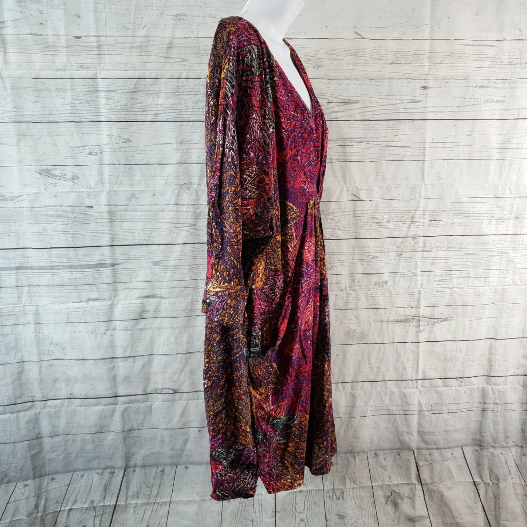 Vintage VINTAGE Edme & Esyllte Womens Chromatique Dress Tunic L Purple Orange Pockets Size L / US 10 / IT 46 - 3 Thumbnail