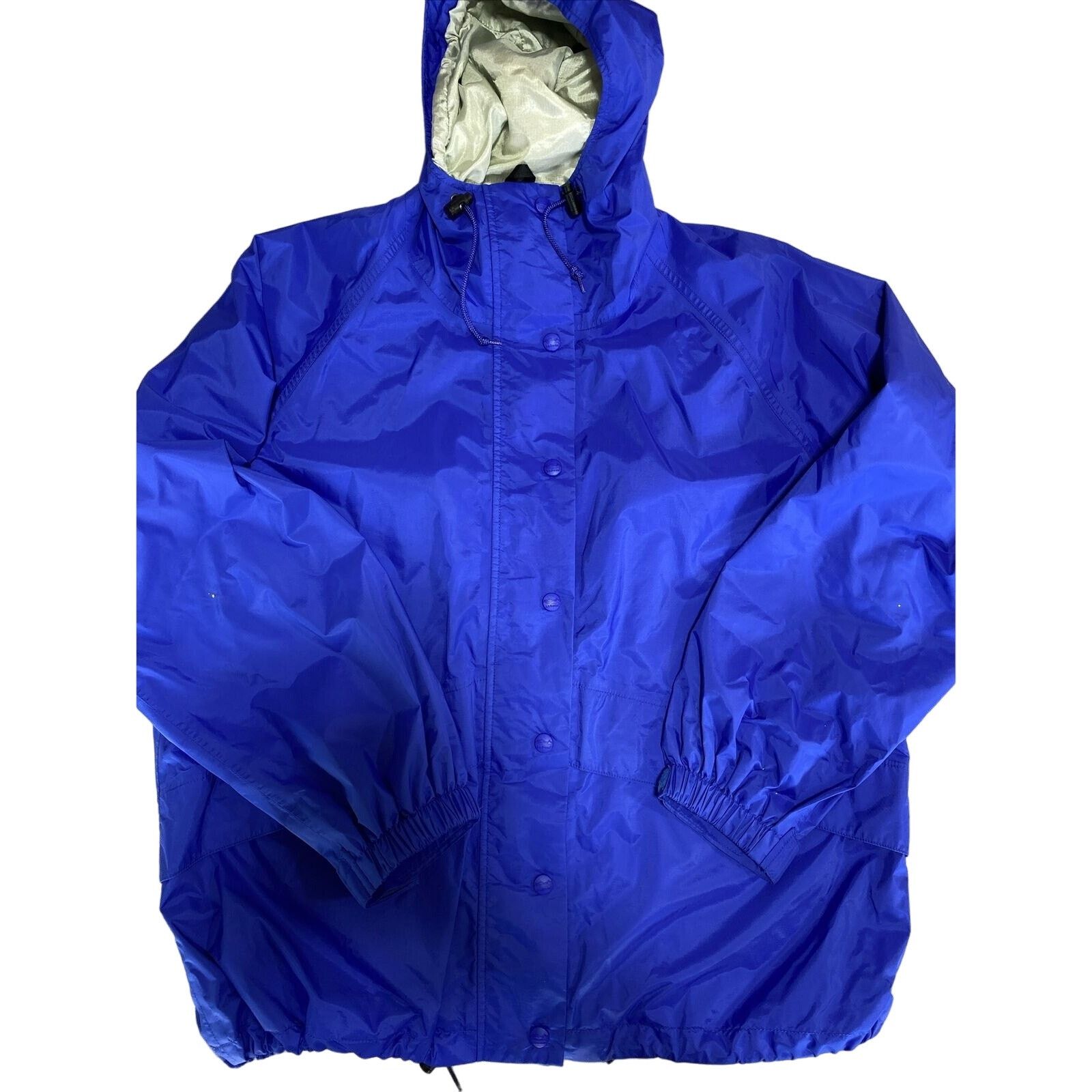 L.L. Bean LL Bean Jacket Womens Large Blue Stowaway Vintage Rain Wind Grailed