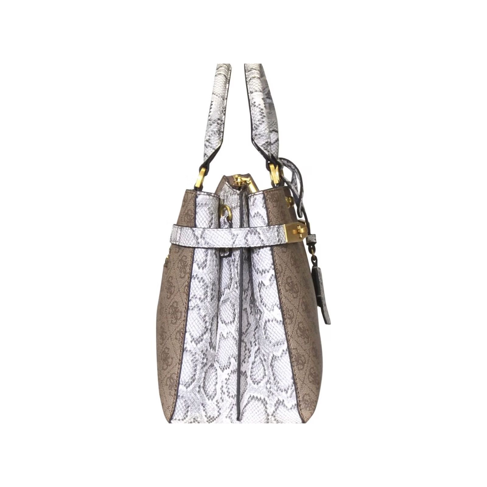 Guess Guess Women's Zadie-Logo Shoulder Handbag Latte Logo Python Size ONE SIZE - 2 Thumbnail