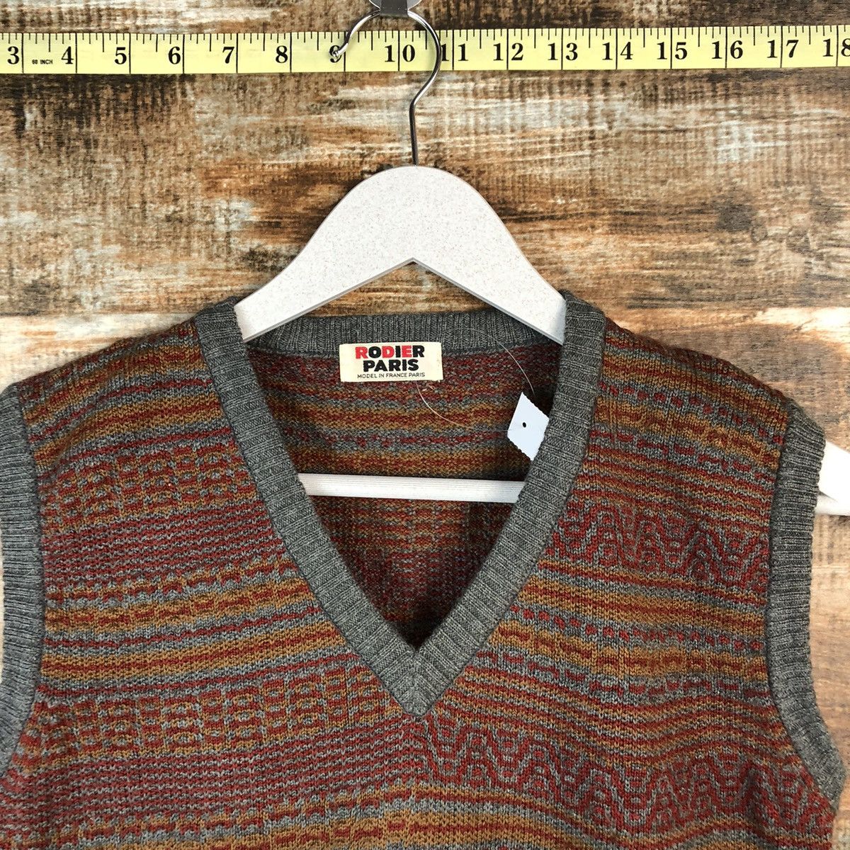 Homespun Knitwear × Japanese Brand Rodier Paris vintage Brown Vest Knitwear #A1379 Size XS / US 0-2 / IT 36-38 - 4 Thumbnail