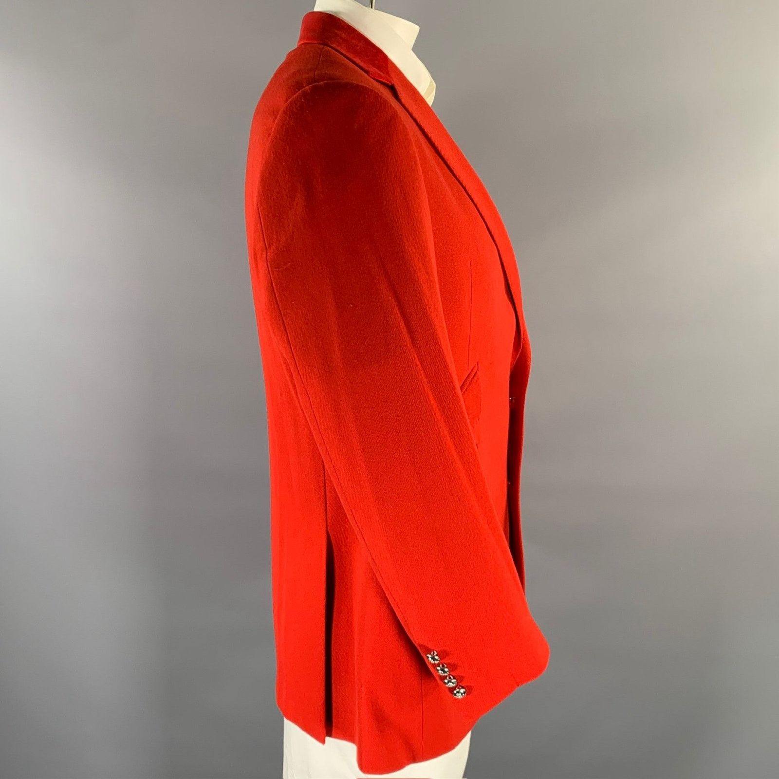 Ralph Lauren RALPH LAUREN Size 44 Red Wool Notch Lapel Sport Coat Size 44R - 3 Thumbnail