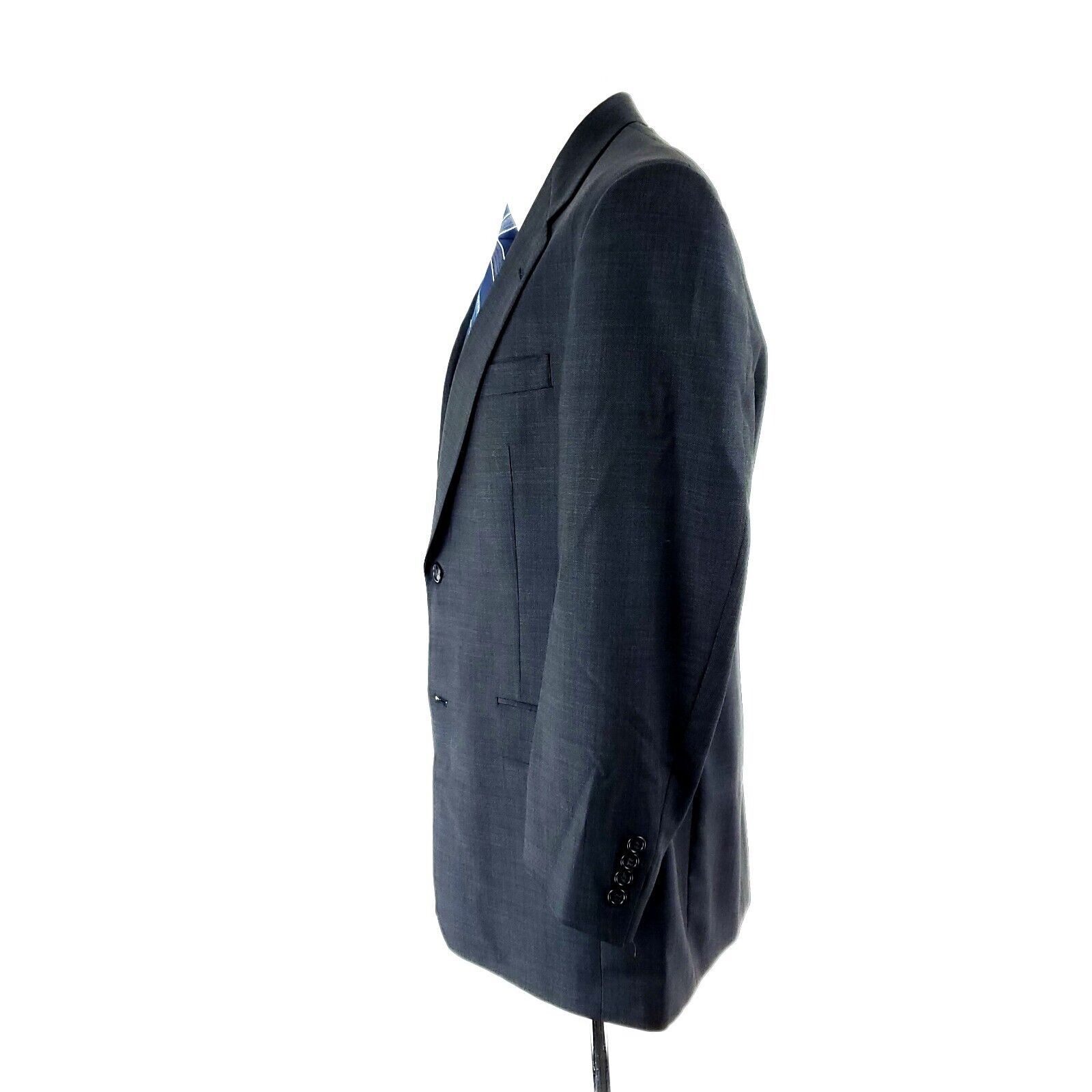 Hart Schaffner Marx Hart Schaffner Marx Wool 2 Button Blazer 38R Gray Blue Twill Size 38R - 4 Thumbnail