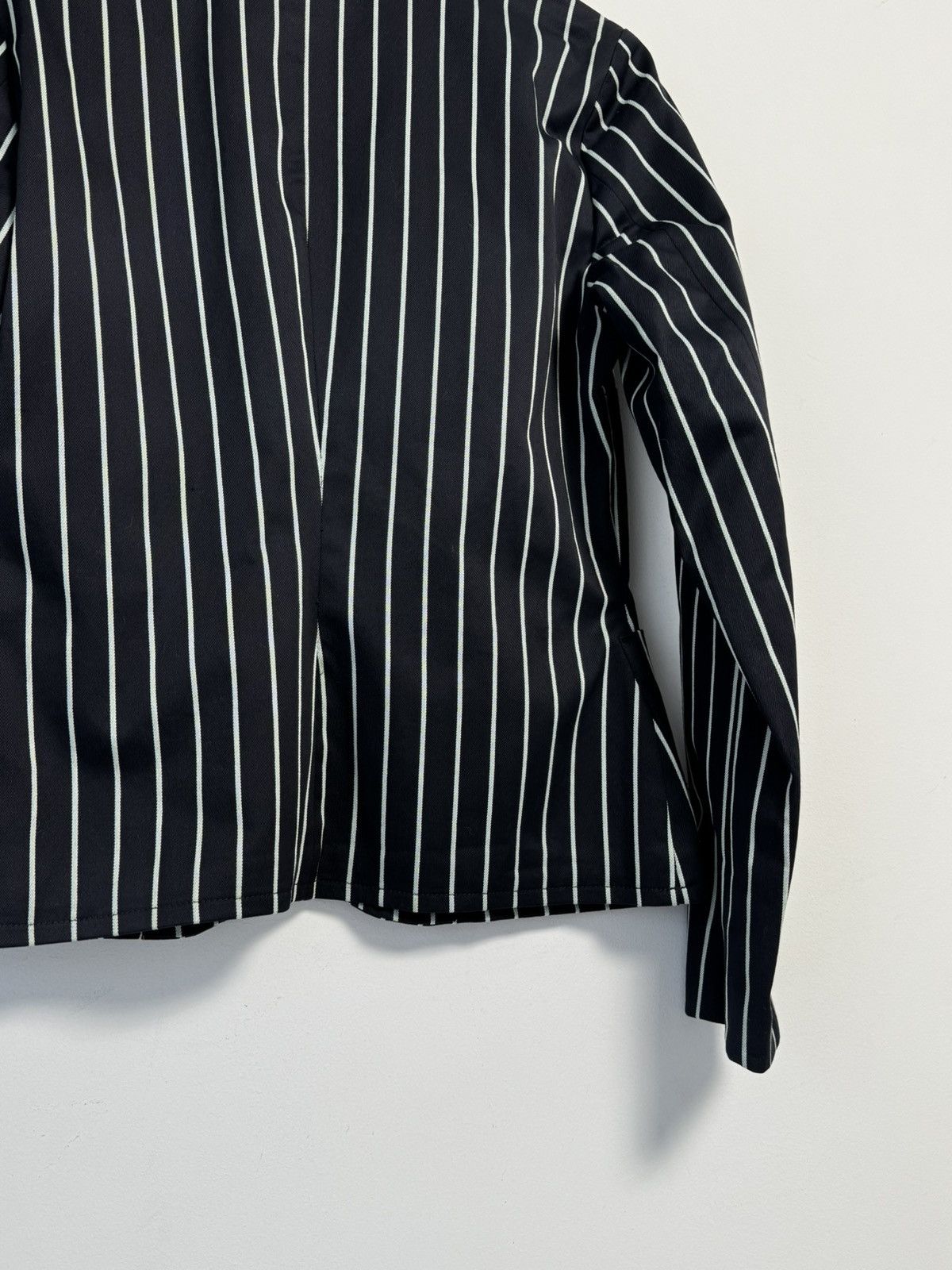Lacoste LACOSTE Womens 2 Button Blazer Jacket Medium Black Striped Size M / US 6-8 / IT 42-44 - 18 Thumbnail
