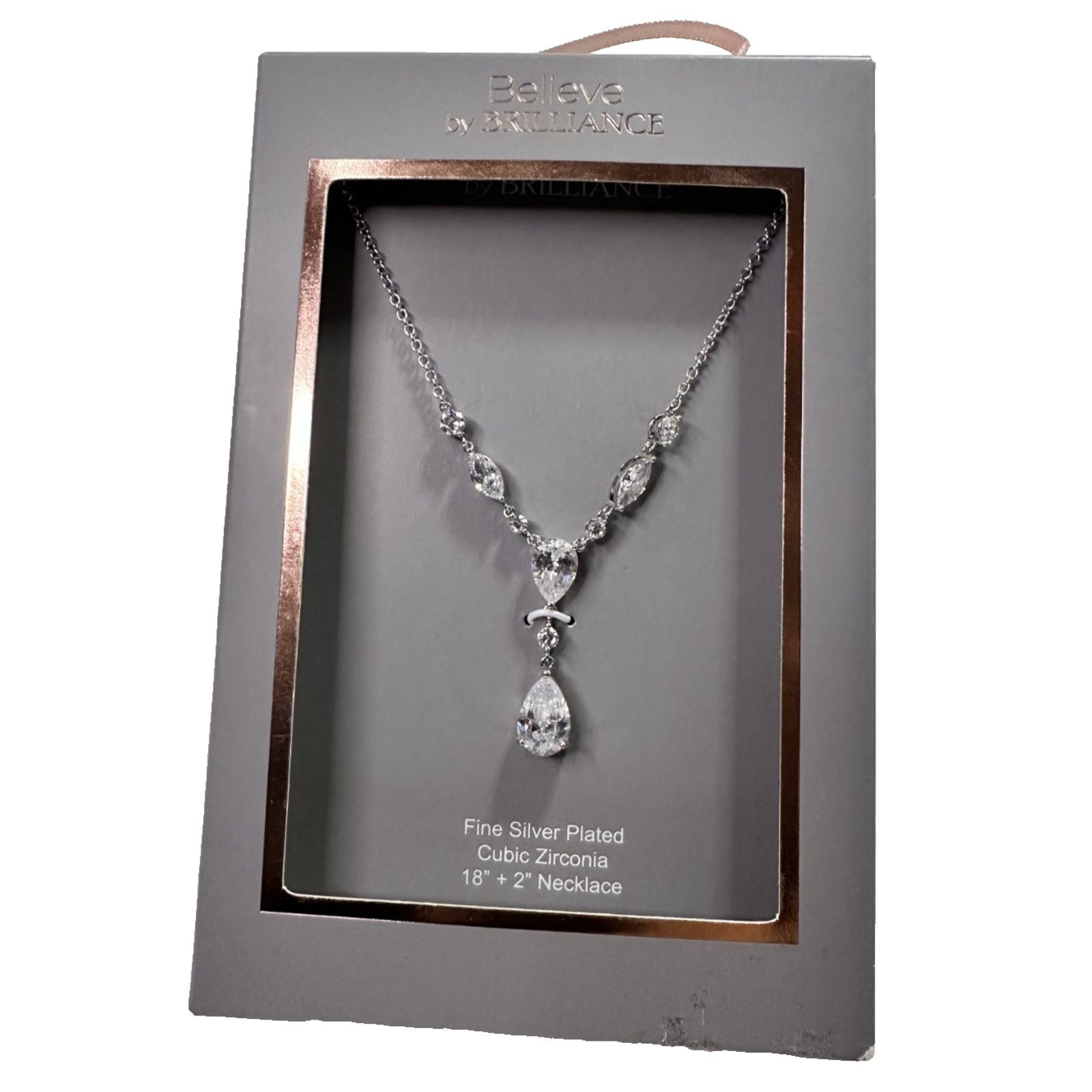 Other Believe by Brilliance Silver Plated Cubic Zirconia Necklace Size ONE SIZE - 4 Thumbnail