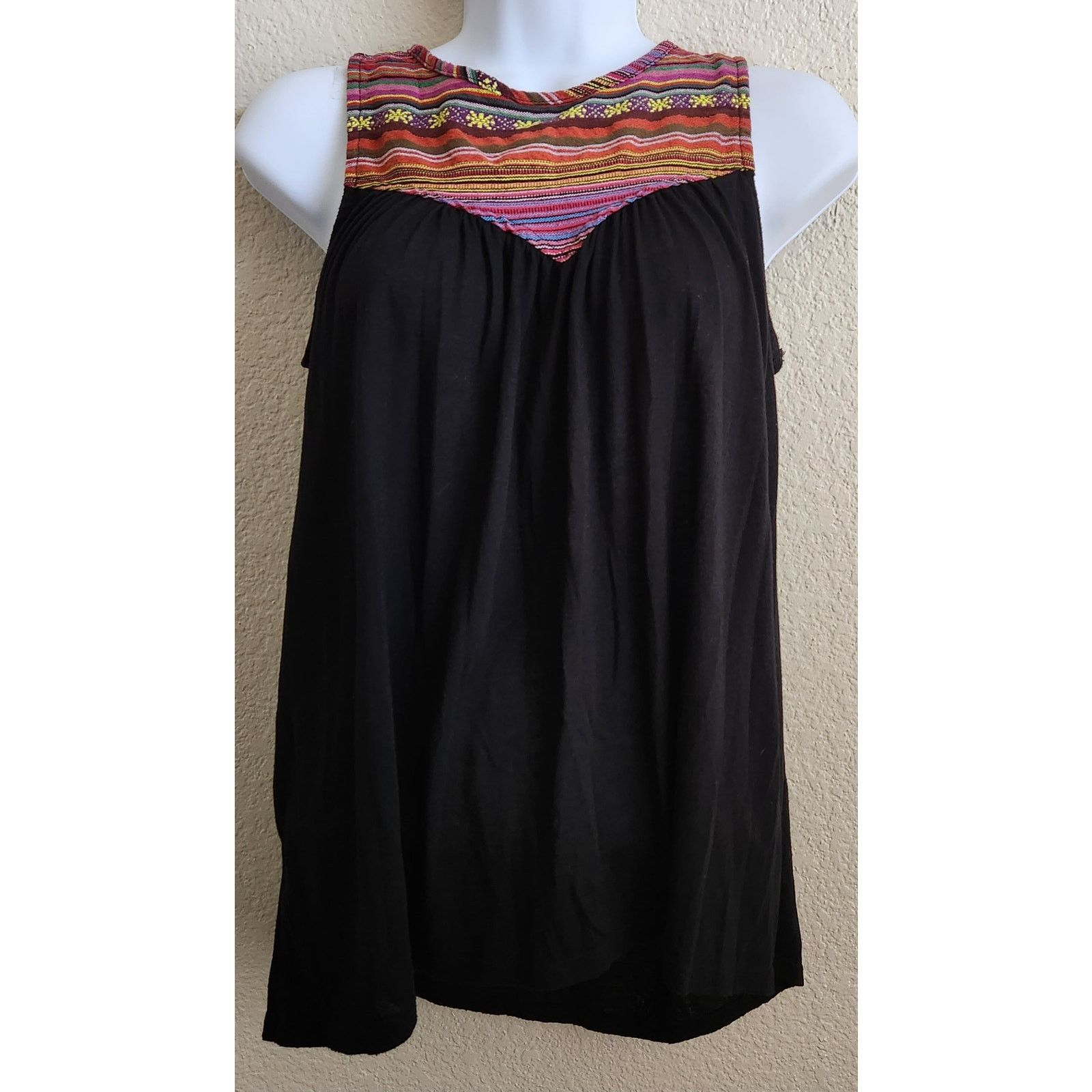 Other Others Follow Black Multicolor Bodice Peasant Top Medium Size M / US 6-8 / IT 42-44 - 1 Thumbnail