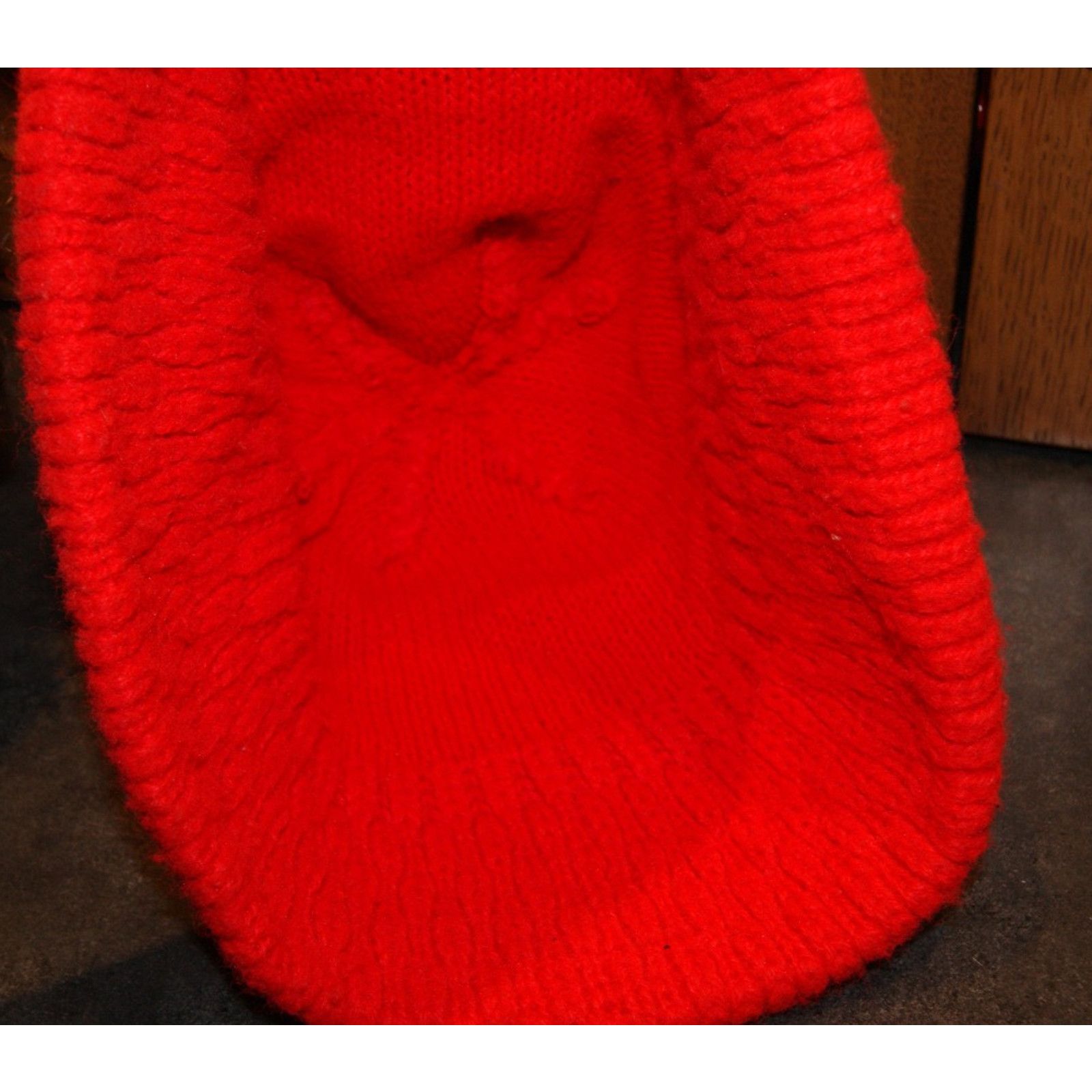 Vintage VTG Womens Red Winter Knit Hat Cap Bucket Loose Brim BOHO Size ONE SIZE - 6 Thumbnail