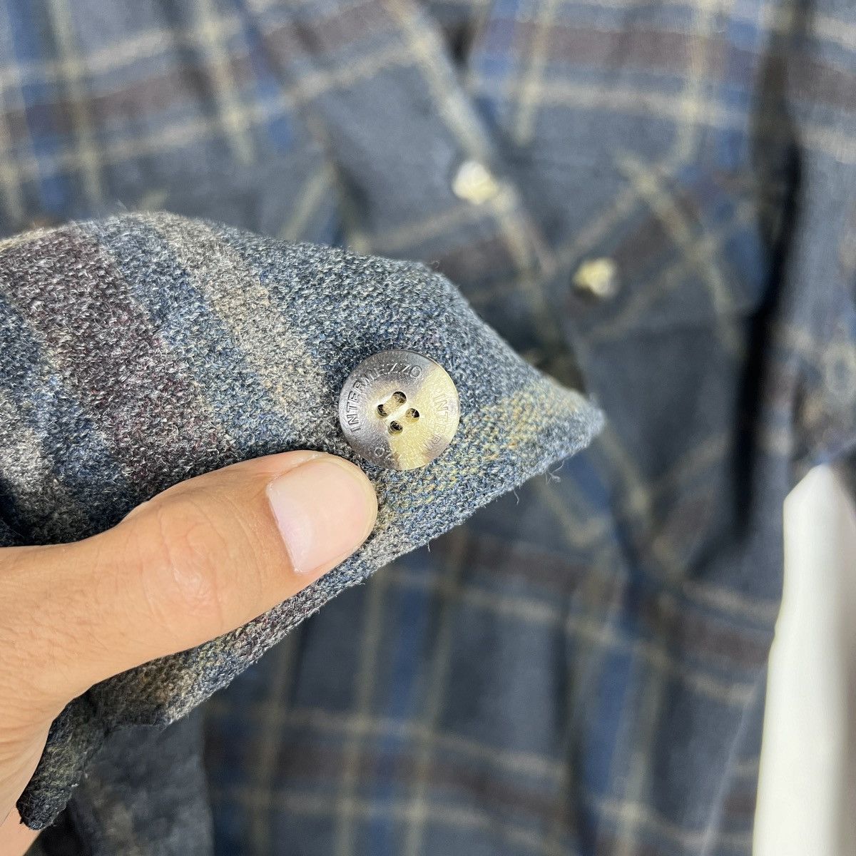 Issey Miyake 🔥 VINTAGE INTERMEZZO WOOL PLAID SHADOWS CPO JACKET Size US L / EU 52-54 / 3 - 15 Thumbnail