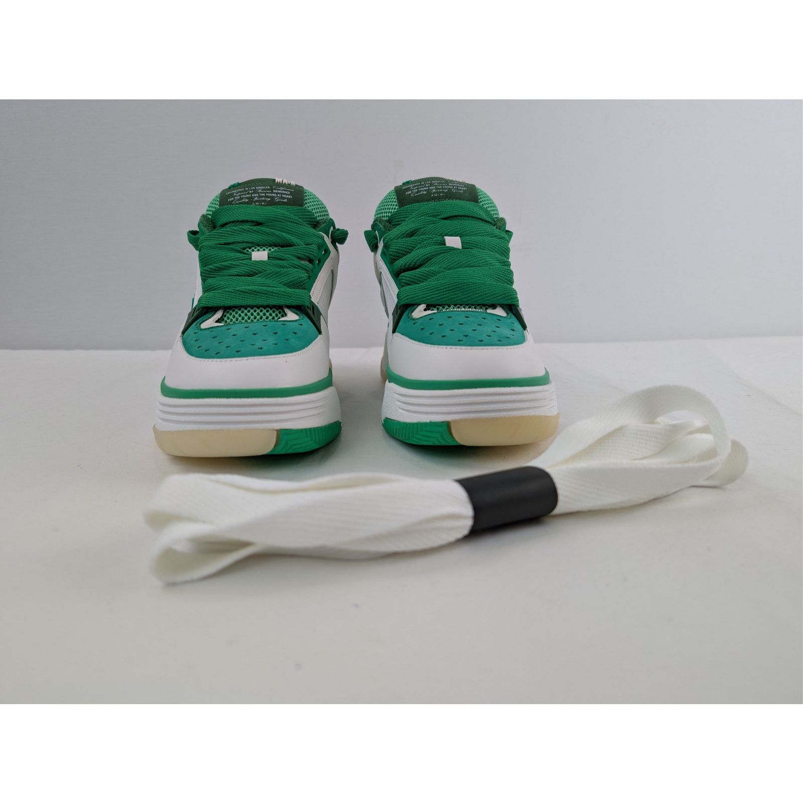 Amiri o1rshd1 MA-1 Low-Top Sneakers in White / Green Size US 7 / EU 40 - 9 Thumbnail