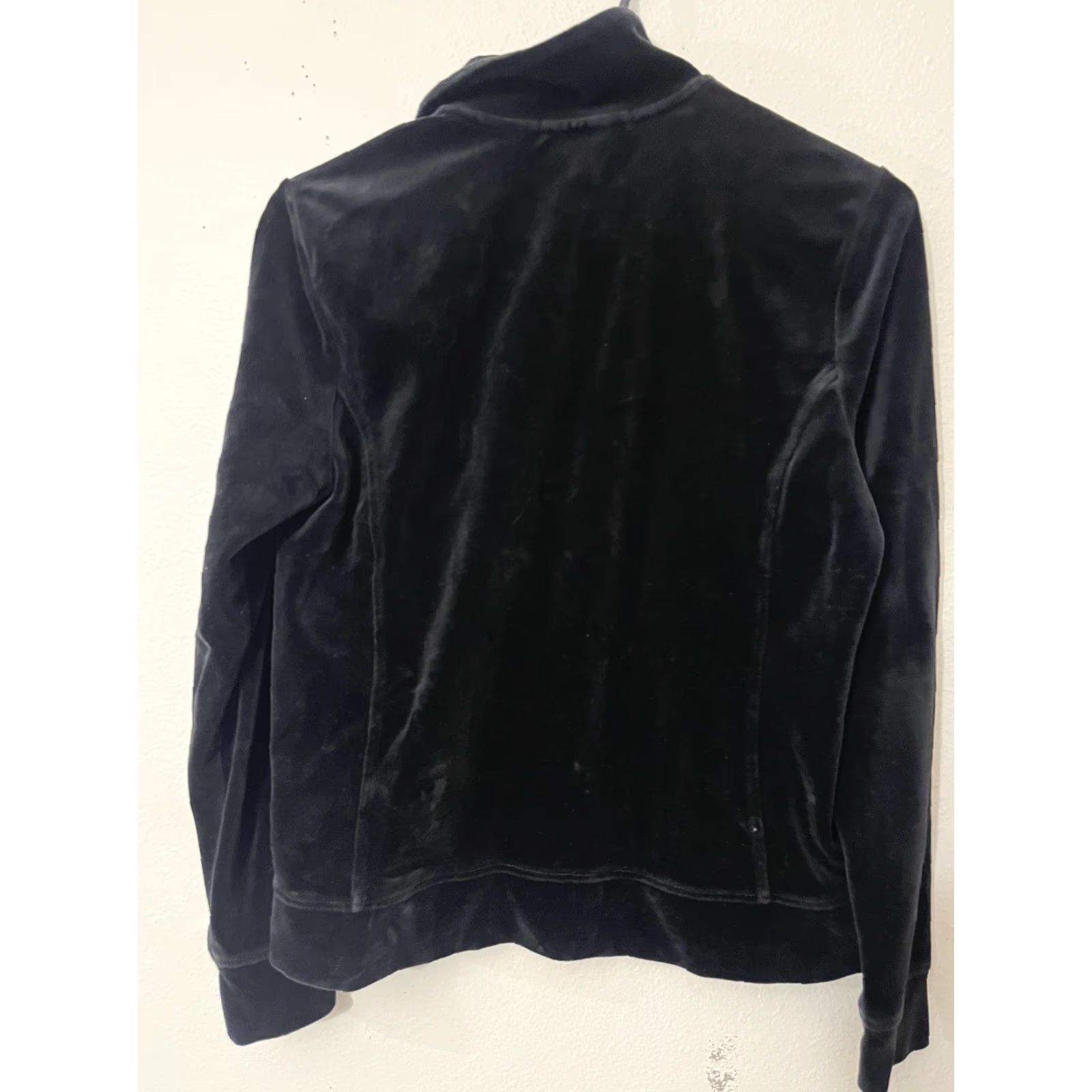Ralph Lauren Lauren Ralph Lauren Sweater Womens Medium Velour Black Full Zip Mock Neck Size S / US 4 / IT 40 - 4 Thumbnail