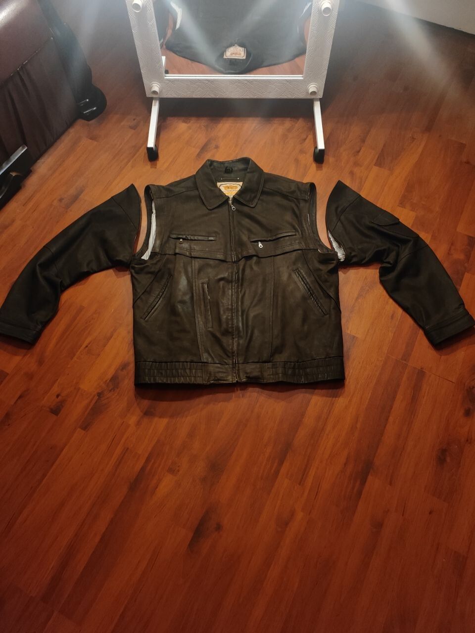 Pre-owned Leather Jacket X Vintage Sportswear Brown 2