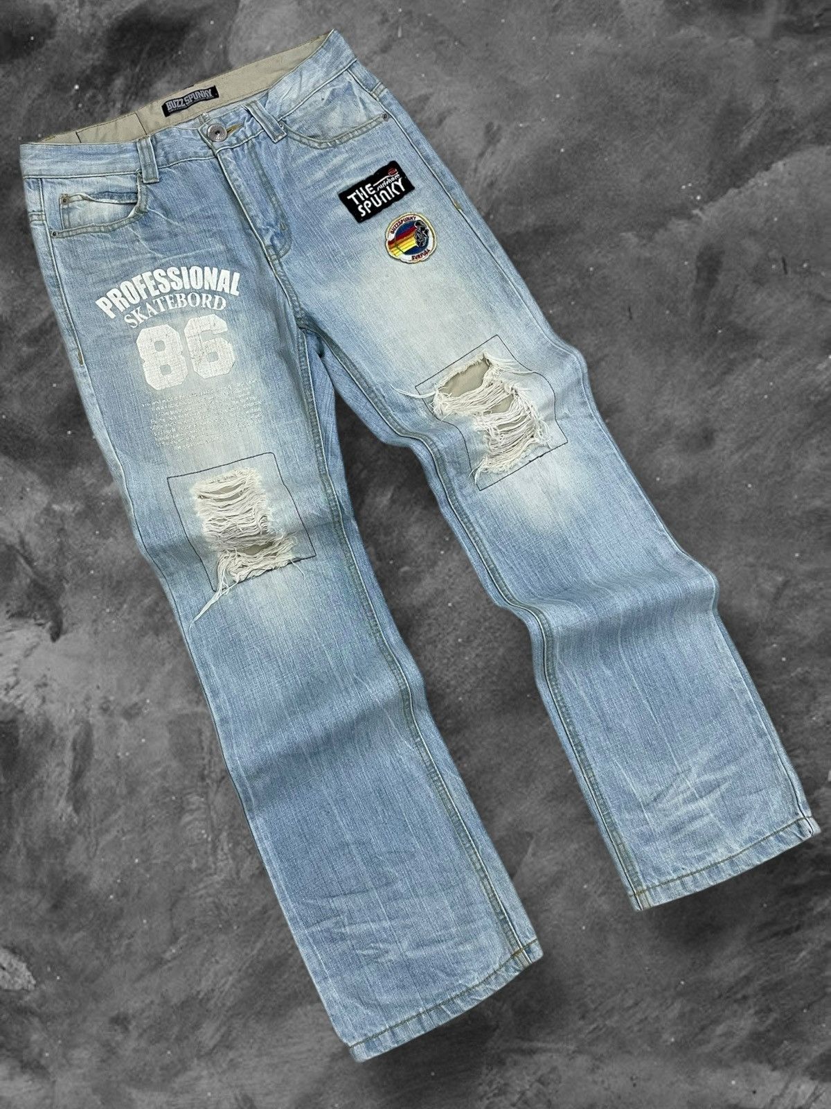 Hysteric Glamour Vintage 1999s Rare Style Designer Buzzspunky Artwork Denim Size US 30 / EU 46 - 2 Thumbnail