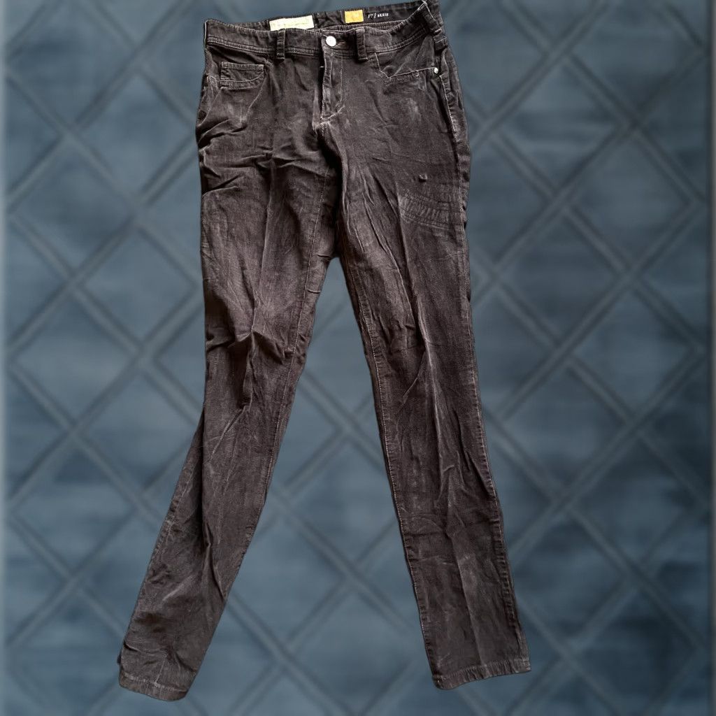 Vintage Pilcro and the Letterpress Serif Pants Womens 30 Corduroy Brown Cotton 30 Actual Chino Slim Flat Front Stretch Size 30" / US 8 / IT 44 - 1 Thumbnail