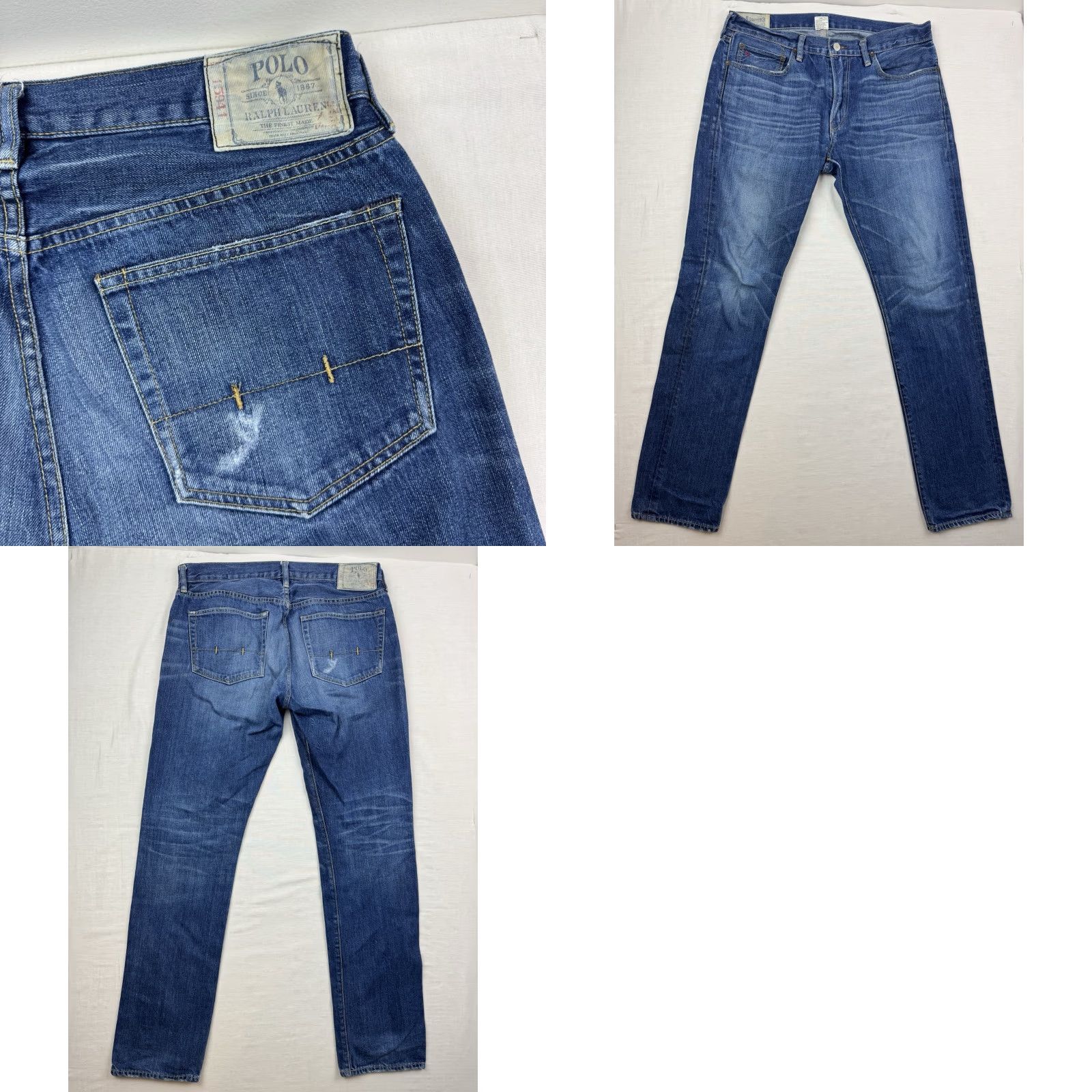 Polo Ralph Lauren Vintage Polo Ralph Lauren Jeans Adult 34x32 Straight Leg Hipster Denim Blue Cotton 90s Mens Pants Size US S / EU 44-46 / 1 - 10 Thumbnail