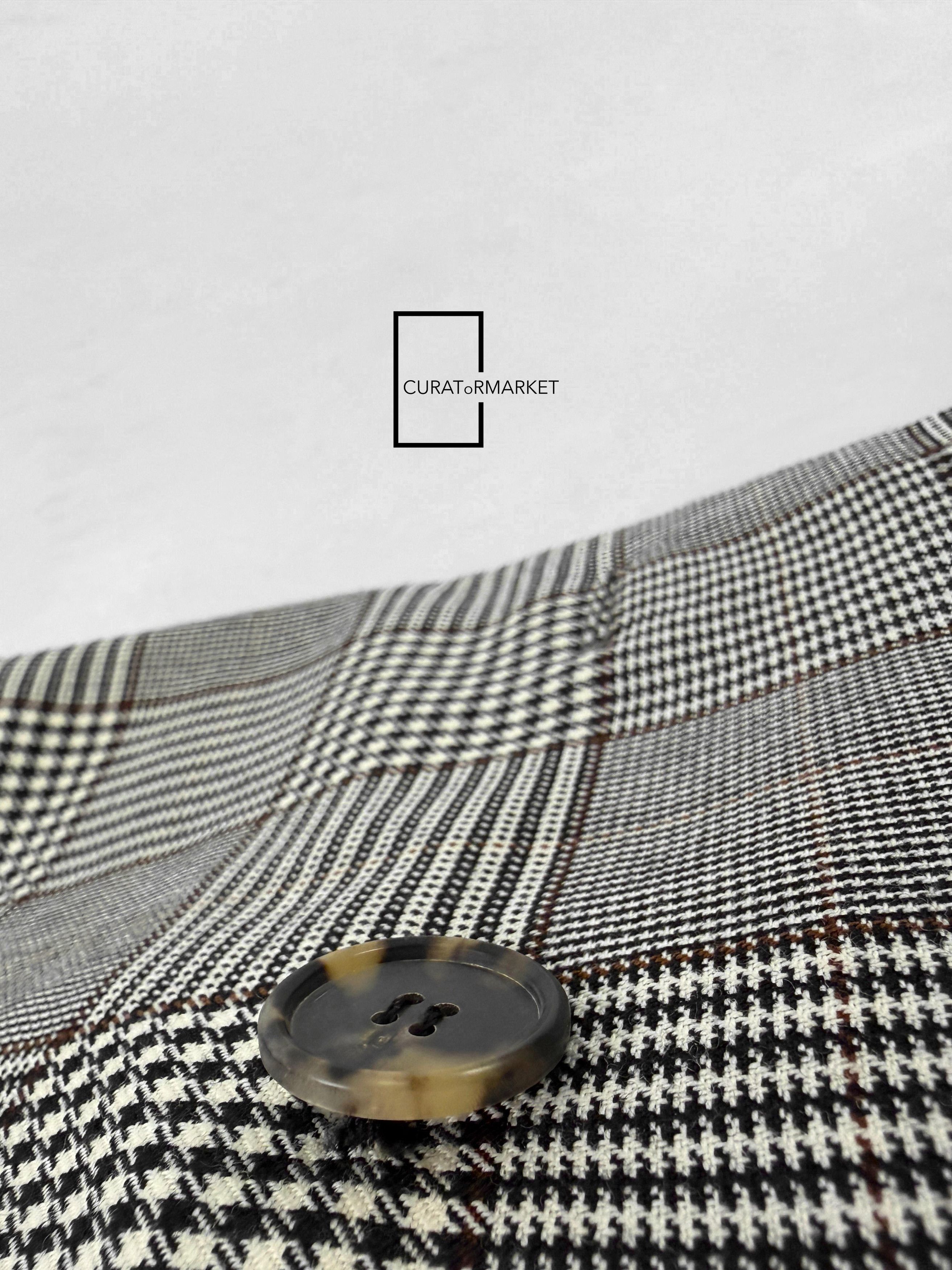 Calvin Klein 205W39NYC EU48 Iconic Raf Houndstooth Check Stripe Long Wool Coat FW18 Size US M / EU 48-50 / 2 - 17 Thumbnail
