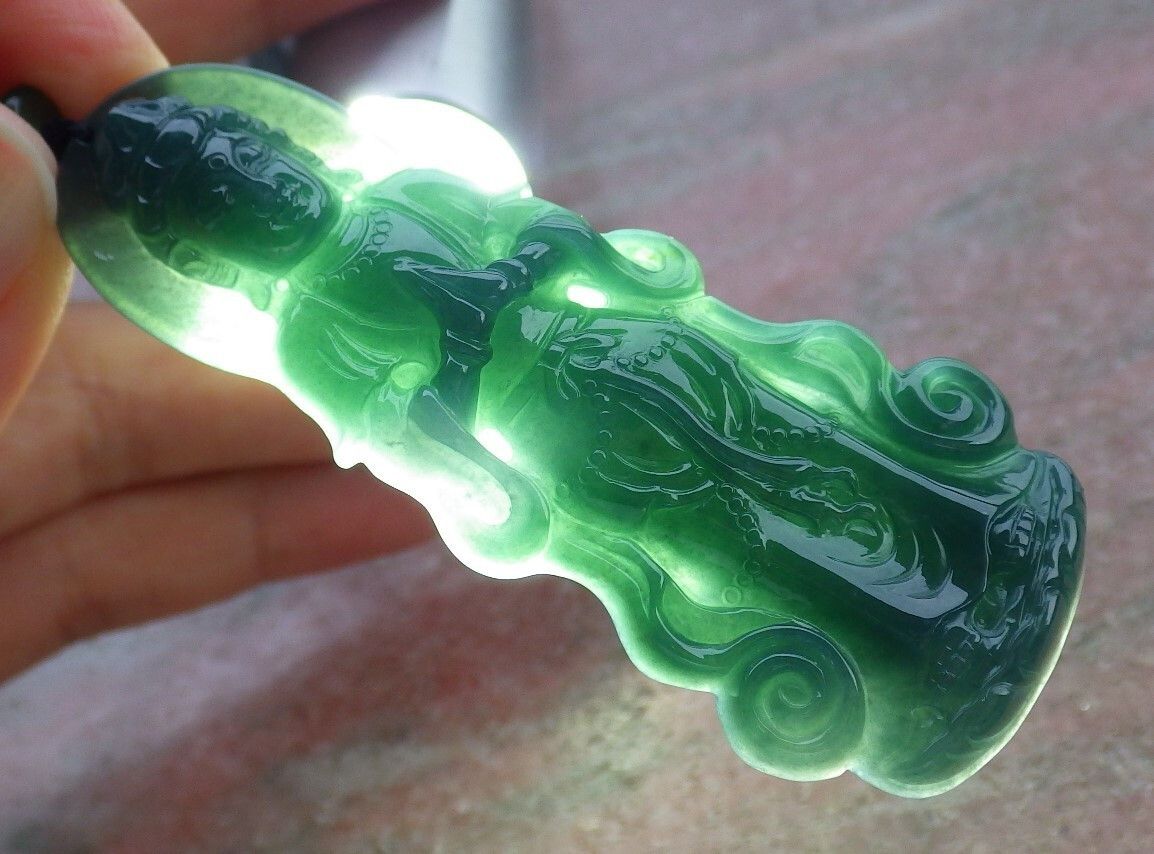 Other 106899 VS Certified Jadeite Jade Green Pendant Guanyin Size ONE SIZE - 2 Thumbnail