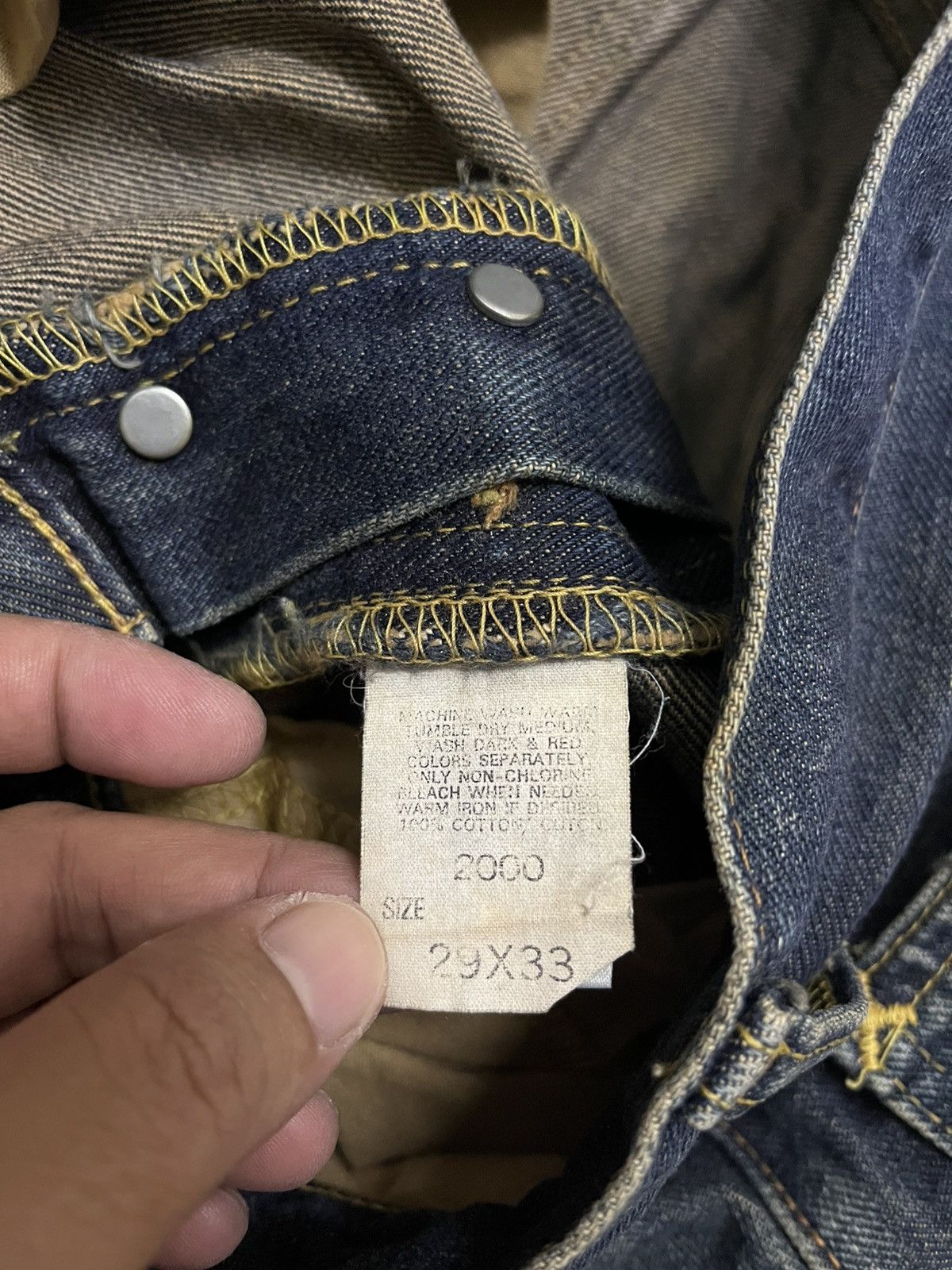 Lee × Vintage Vintage distressed LEE rider half selvedge denim Size US 30 / EU 46 - 8 Thumbnail