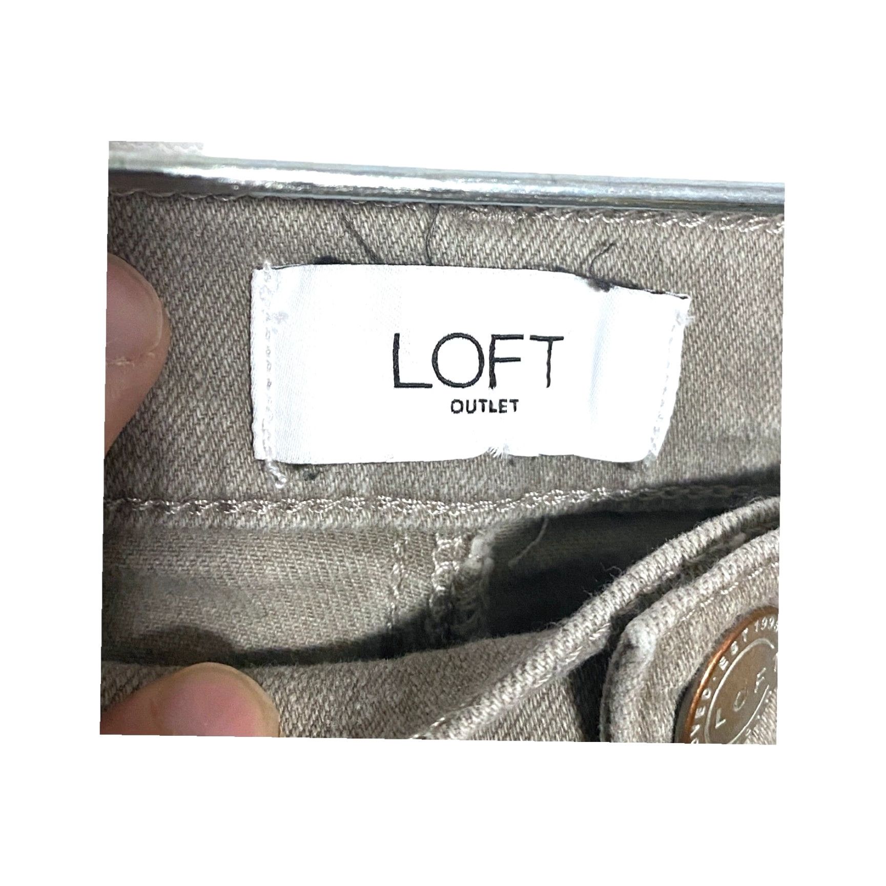 Ann Taylor LOFT High Rise Slim Straight Jeans Women 0 Casual Office Stretch Classic Preppy Denim 5-Pocket Tan Slim Regular Inseam 25.5 in Jeans Size 25" / US 0 / IT 36 - 5 Thumbnail