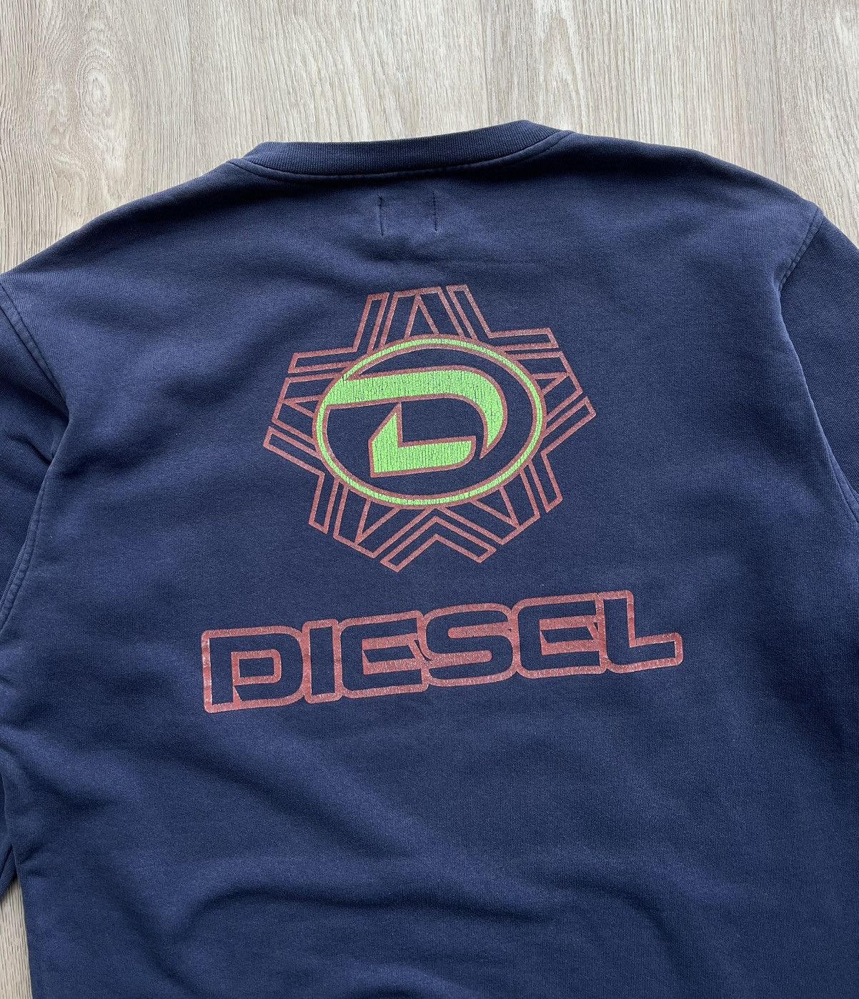 Vintage Diesel Big Logo Blue Sweatshirt Avant Garde