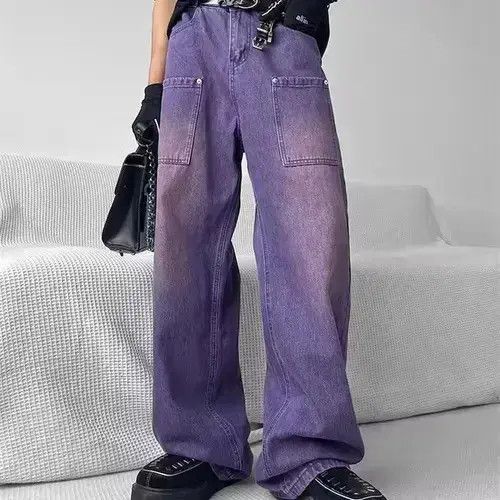 Japanese Brand VIBE Purple Baggy Denim Jeans Size US 30 / EU 46 - 8 Thumbnail