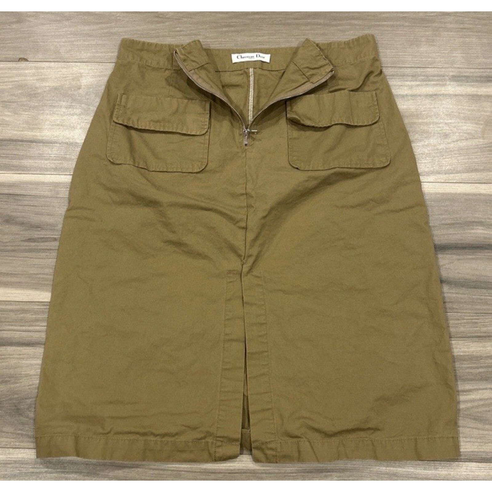 Dior Vintage CHRISTIAN DIOR Skirt Womens XL 31x25 Safari Long Size 31" - 1 Thumbnail