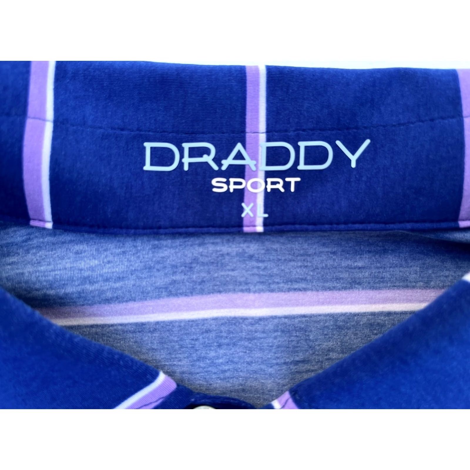 Vintage Draddy Sport Performance Polo Shirt Striped Golf Made in USA XL Men’s Polo Short Sleeve Blue 90s? Size US XL / EU 56 / 4 - 6 Thumbnail