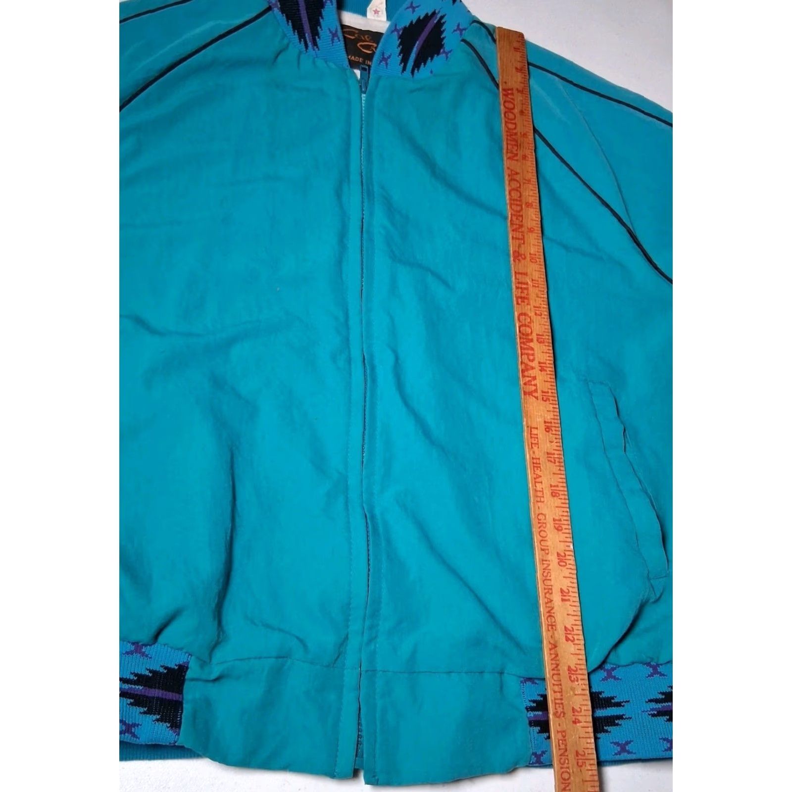 Vintage VINTAGE Cal Craft Bomber Jacket Men XL Blue Southwestern Western Rodeo Aztec Size US XL / EU 56 / 4 - 7 Thumbnail