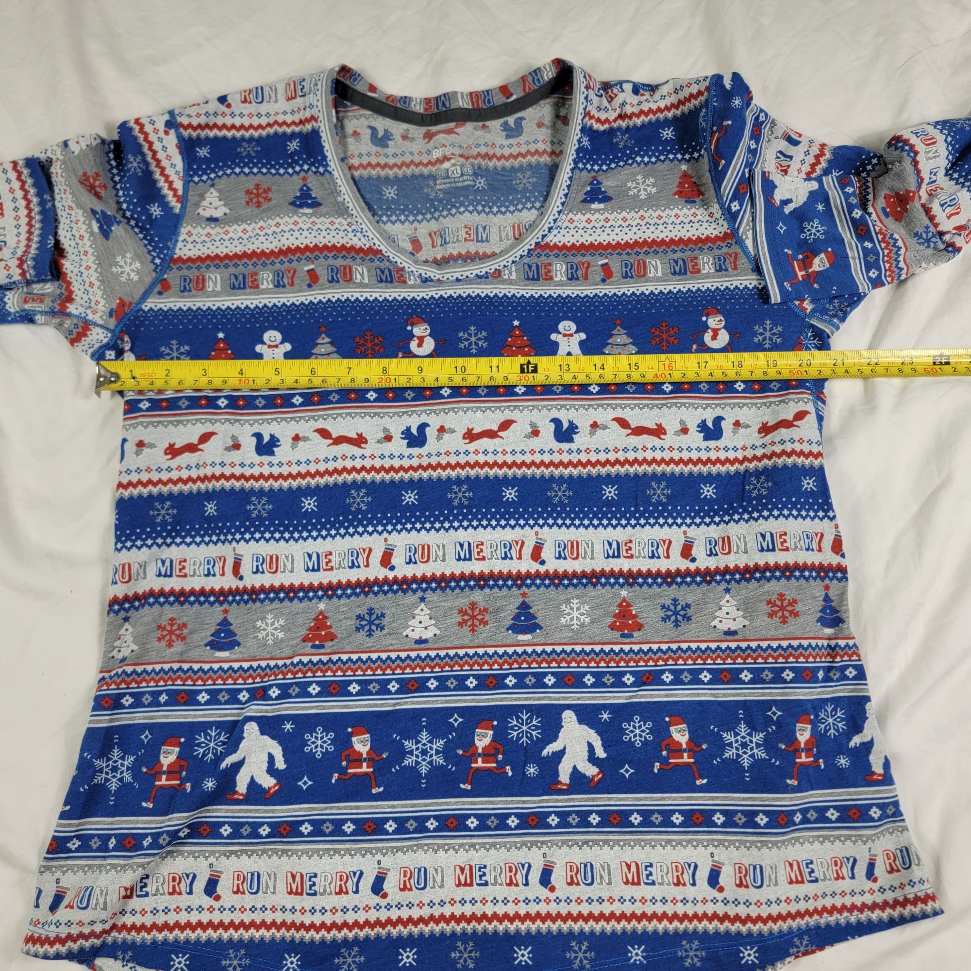 Brooks Brooks Run Merry Christmas Distance Womens XL Blue Shirt Ho Size XL / US 12-14 / IT 48-50 - 6 Thumbnail