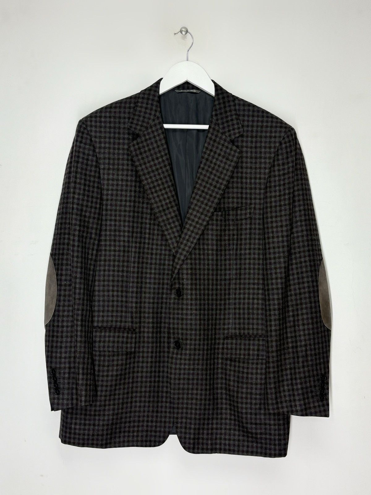 Canali Canali Wool Checkered 2 Button Blazer Jacket Size 54R - 1 Thumbnail