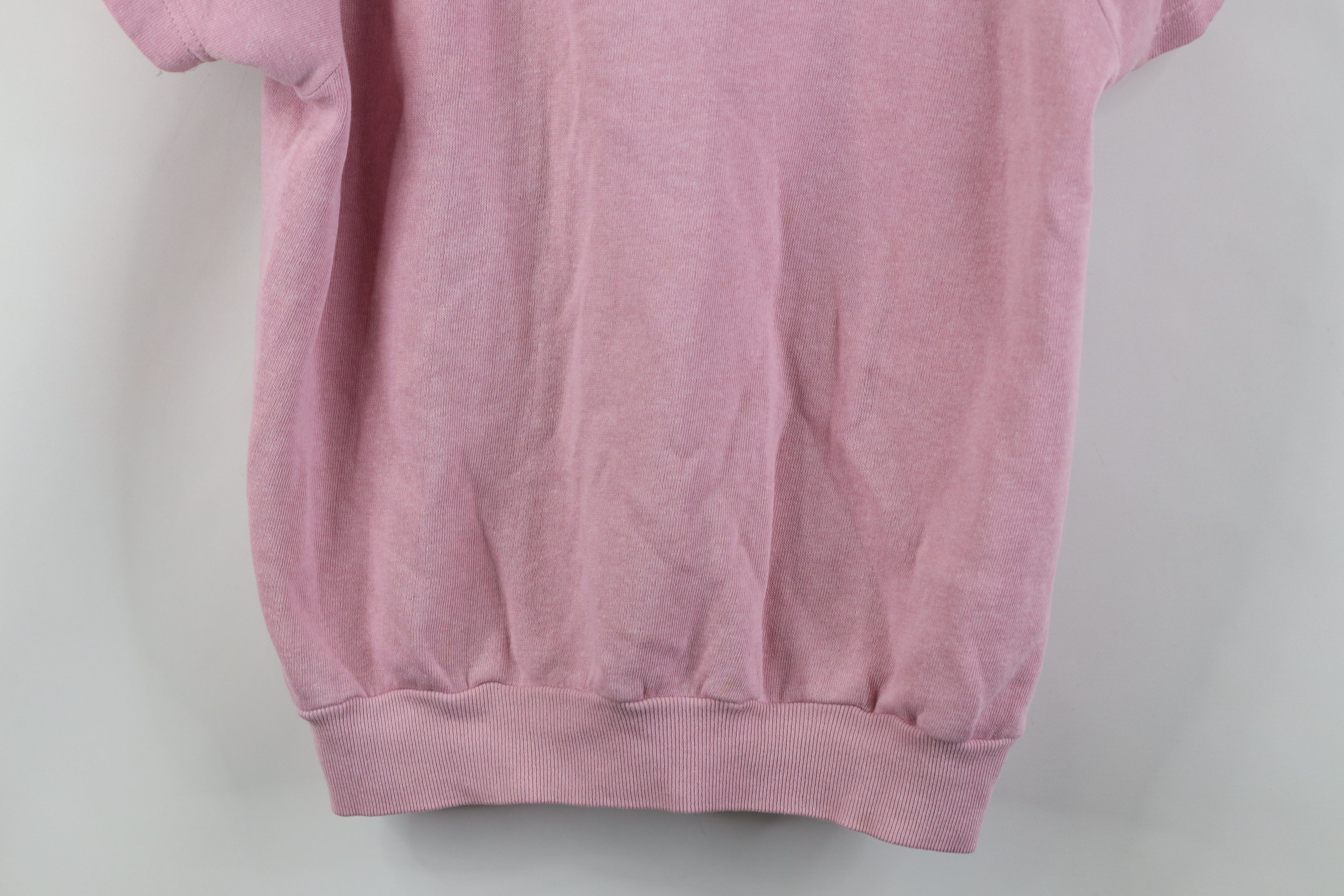 Vintage Vintage 70s Streetwear Short Sleeve Sweatshirt Pink USA Size L / US 10 / IT 46 - 3 Thumbnail