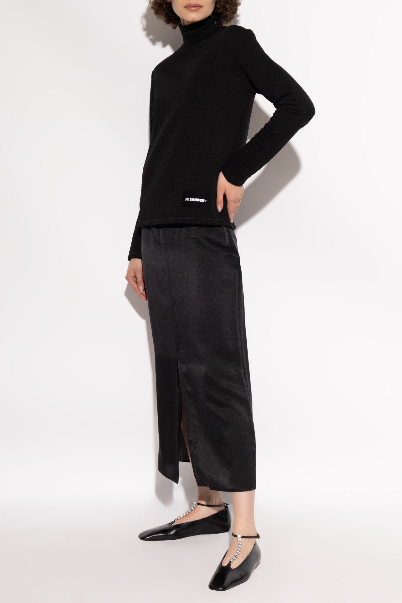 Jil Sander o1s22i1n0125 Jersey Stitched Hi-neck Sweatshirt in Black Size M / US 6-8 / IT 42-44 - 2 Thumbnail