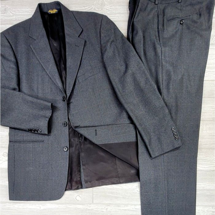 Brooks Brothers Brooks Brothers Charcoal Gray 3 Button Wool Suit 44L ...