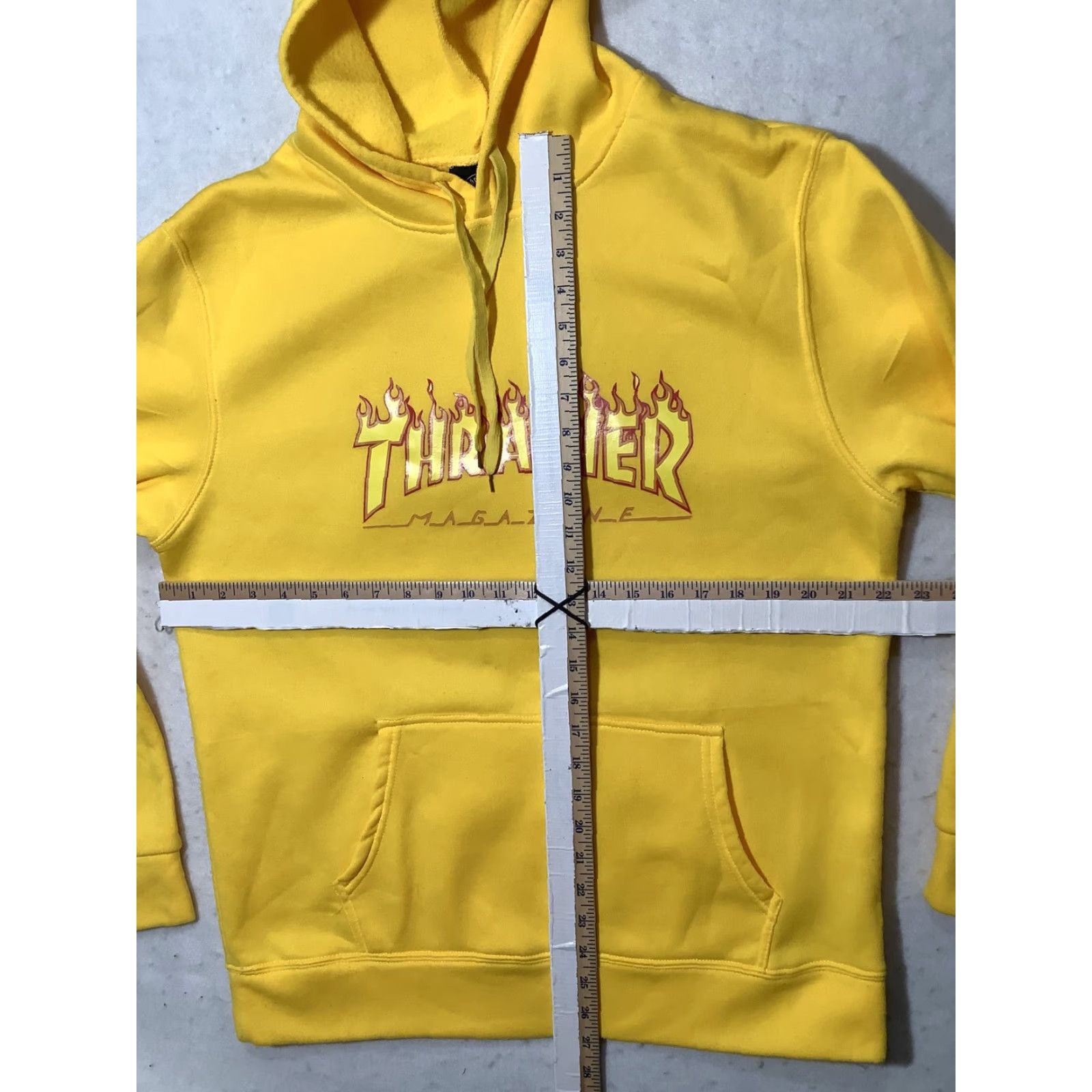 Thrasher Thrasher Hoodie Mens Medium Yellow Flame Logo Kangaroo Pocket Pullover Graphic Print Hooded Sweatshirt Size US M / EU 48-50 / 2 - 5 Thumbnail