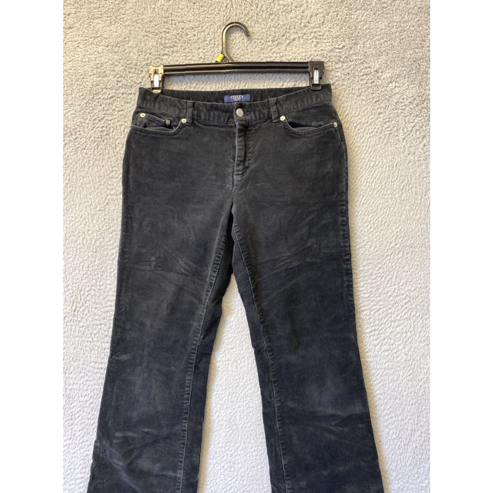 Chaps CHAPS Corduroy Pants Women’s 6P Black Flat Front Straight Leg Petites Size 28" / US 6 / IT 42 - 3 Thumbnail