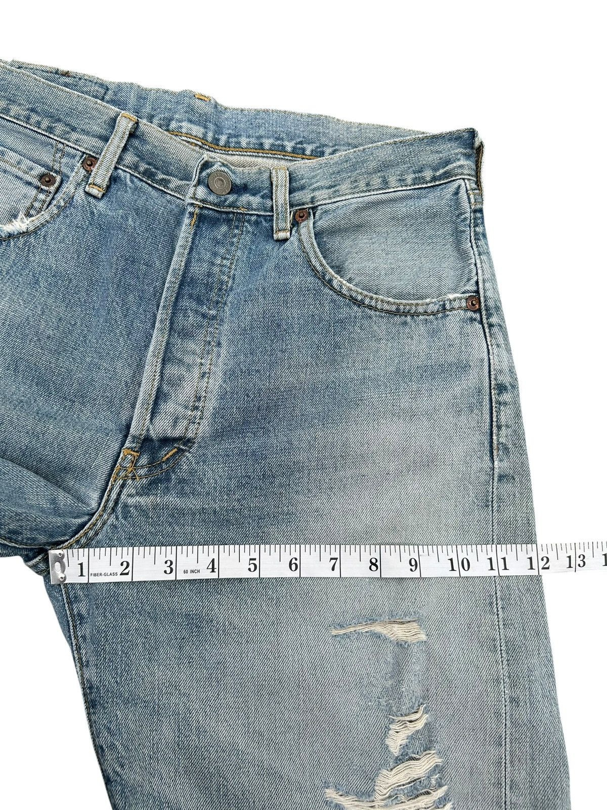 Kapital Vintage Levis Big E Selvedge Thrashed Denim Jeans Size US 32 / EU 48 - 16 Thumbnail