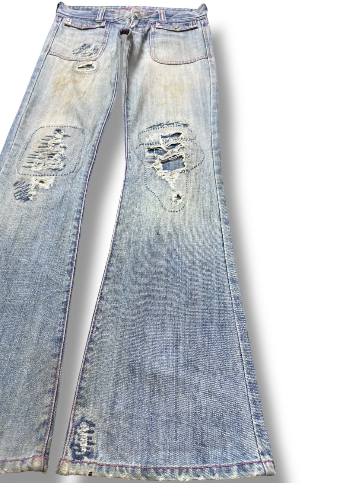 Abercrombie & Fitch Vintage Abercombie&Fitch Flare Bootcut Faded Grunge Denim Size US 29 - 4 Thumbnail